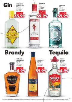 Náhled letáku Kaufland Polsko leták - Barek od 16.04.2026 | Strana: 17 | Produkty: Mošt, Gin, Brandy, London dry gin