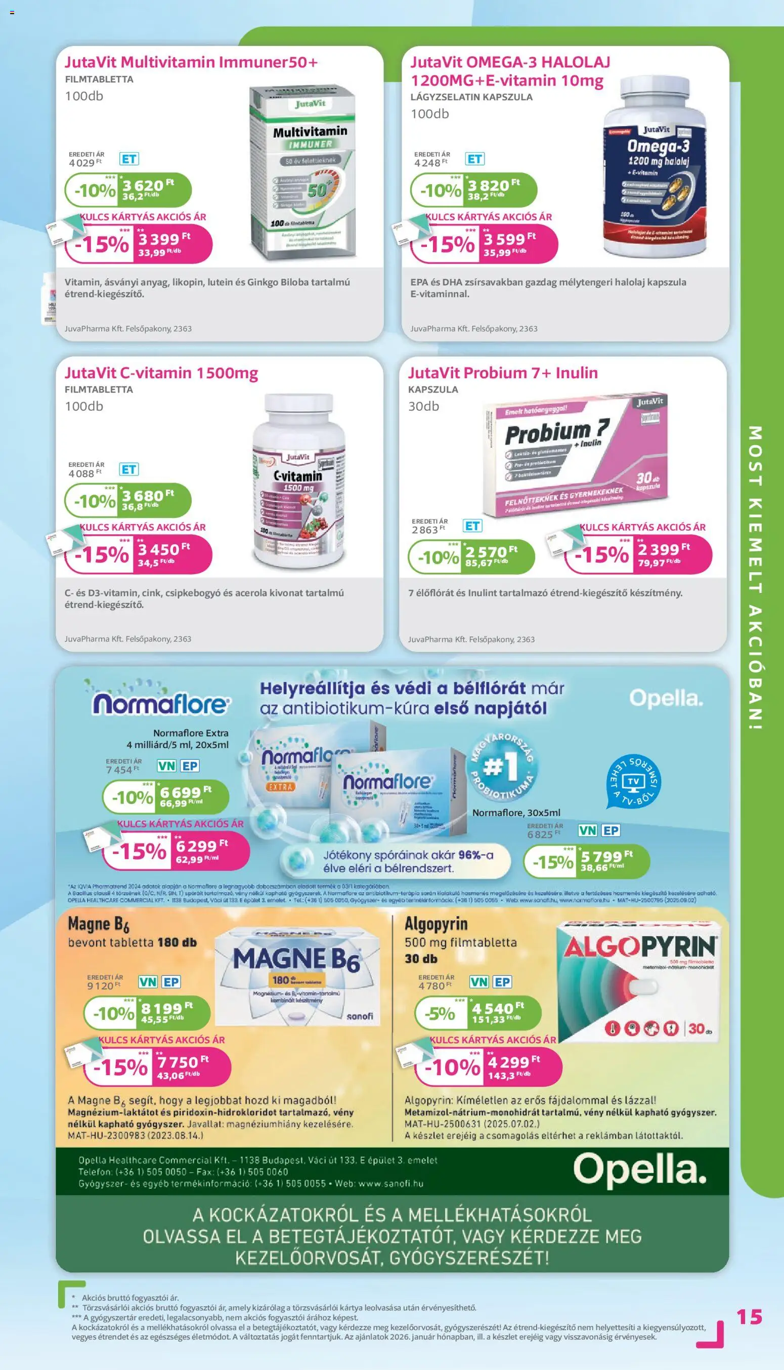 Kulcs Patika akciós ujság - amely érvényes a következő dátumtól: 01.01.2026 | Oldal: 15 | Termékek: Ginkgo biloba, Multivitamin