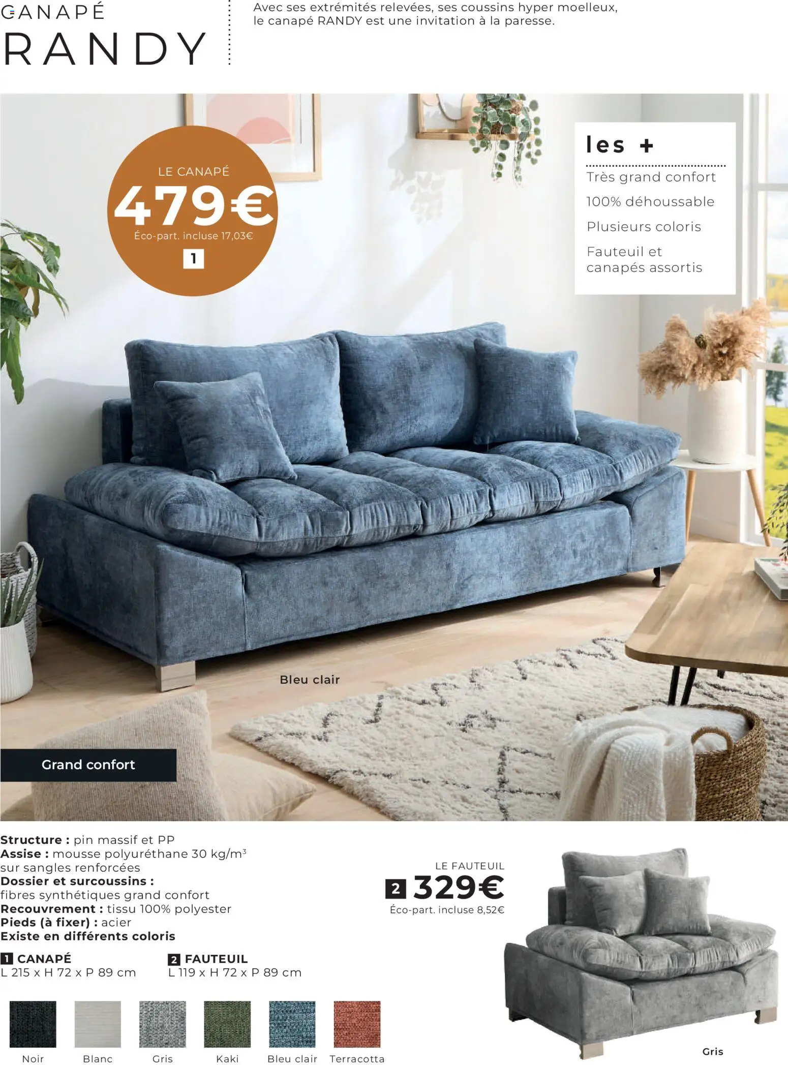 {H1} | Page: 12 | Produits: Kaki, Mousse, Canapé, Fauteuil