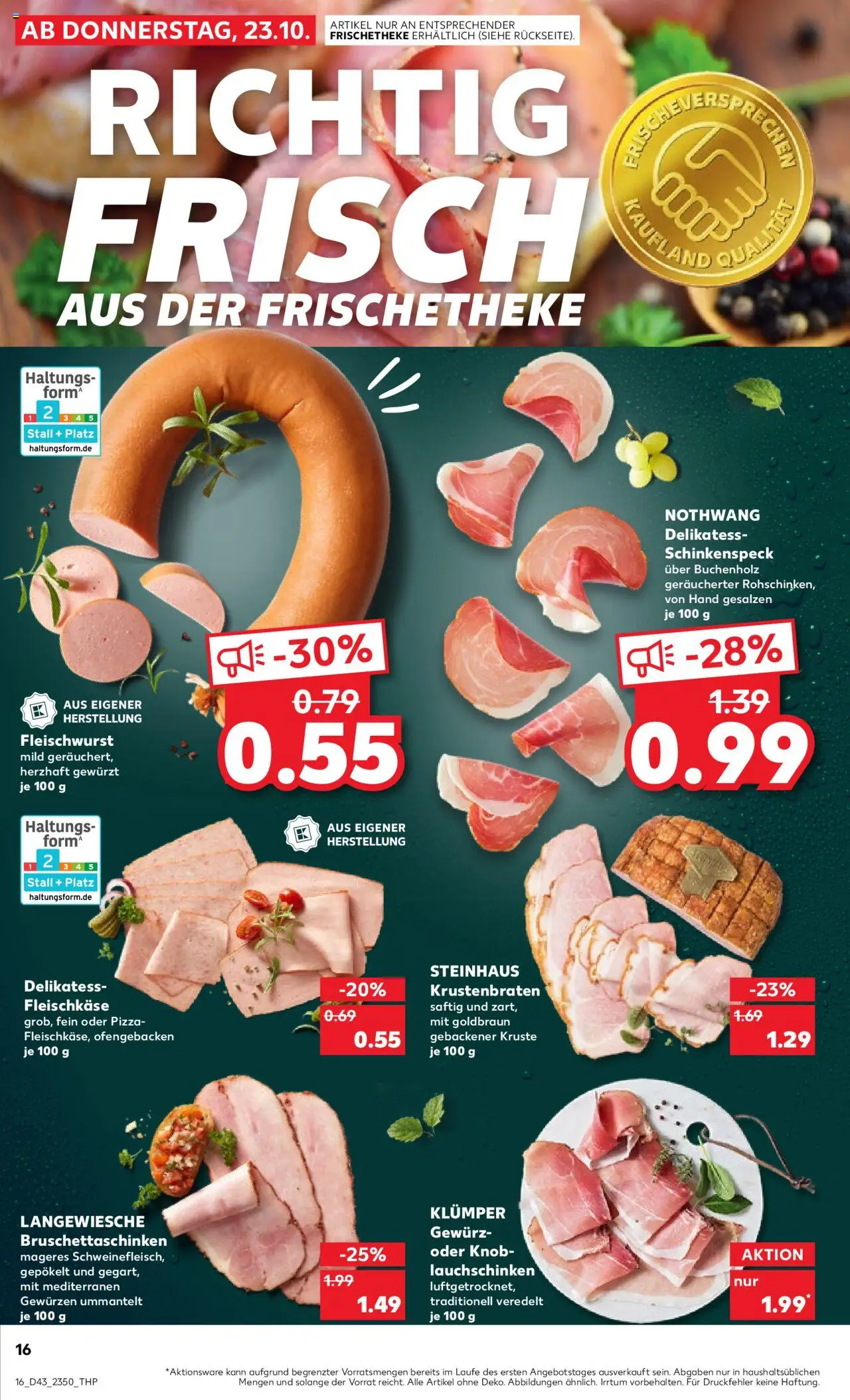 Kaufland prospekt Völklingen	 – gültig ab 23.10.2025 | Seite: 16 | Produkte: Krustenbraten, Pizza