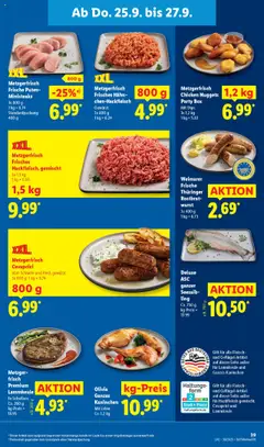 Lidl Prospekt München – gültig ab 22.09.2025 | Seite: 55 | Produkte: Lammkeule, Kaninchen, Wurst, Fleisch
