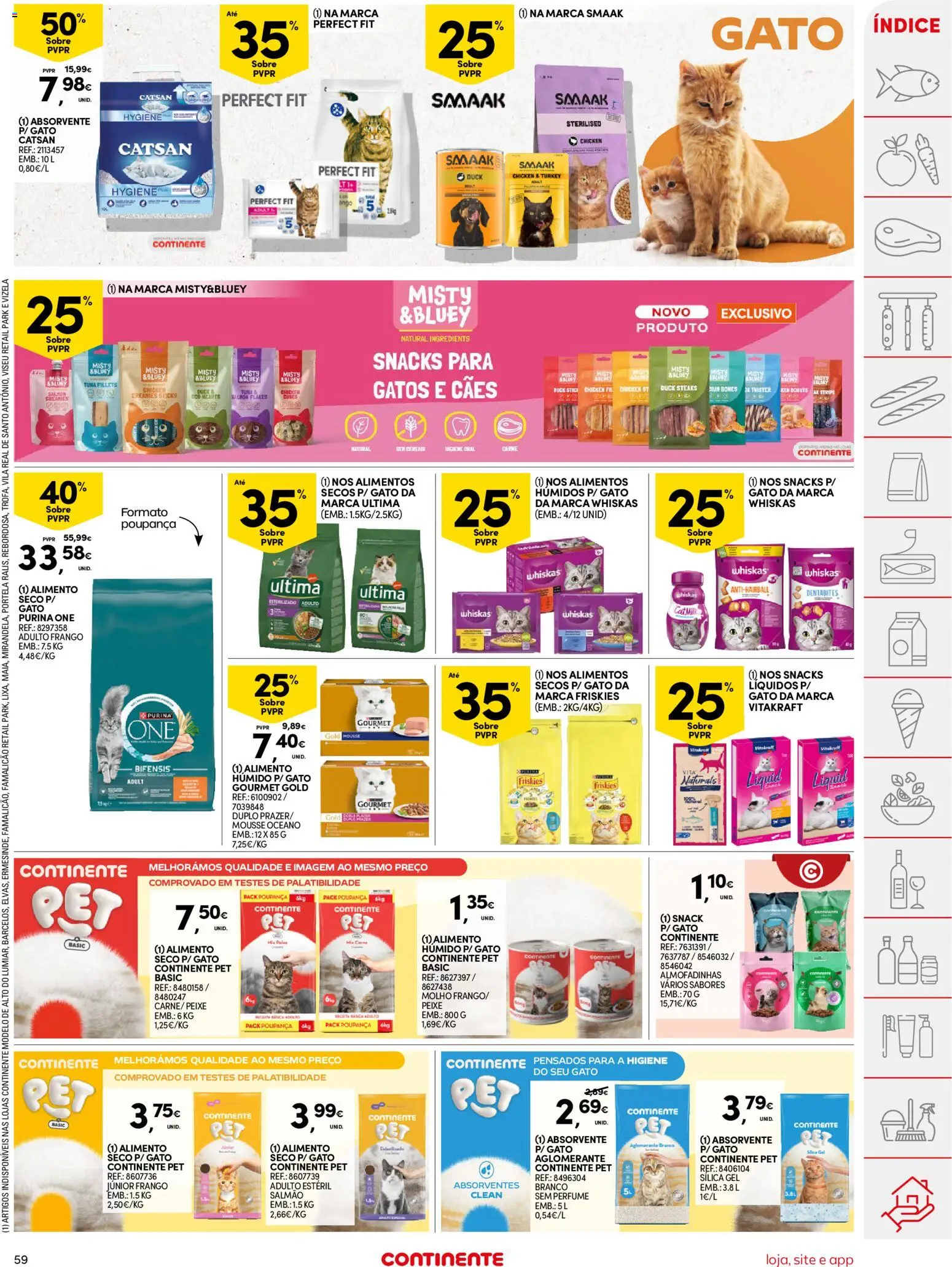 Continente folheto │ válido de 10.03.2026 | Página: 59 | Produtos: Purina one, Perfume, Carne, Cereais