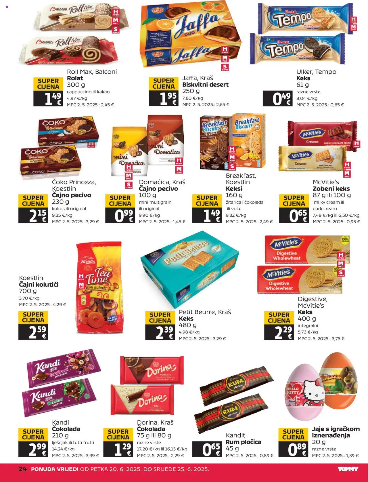 Tommy katalog | vrijedi od 20.06.2025 | Stranica: 24 | Proizvodi: Dorina, Petit Beurre, Pločice, Riža