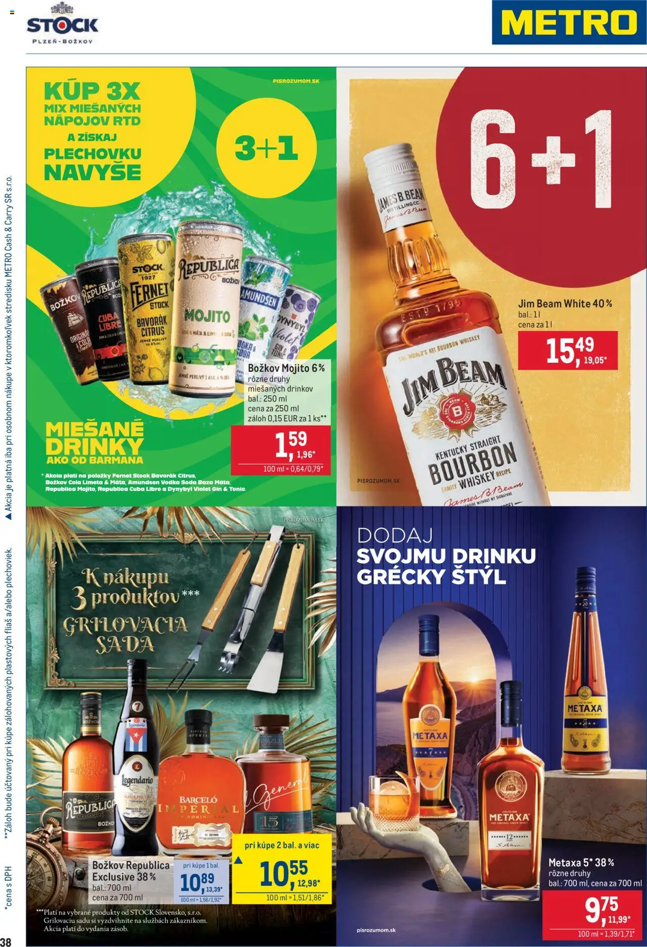 Metro Obchodní partneri │ platný od 27.08.2025 | Strana: 38 | Produkty: Metaxa, Republica, Gin, Vodka