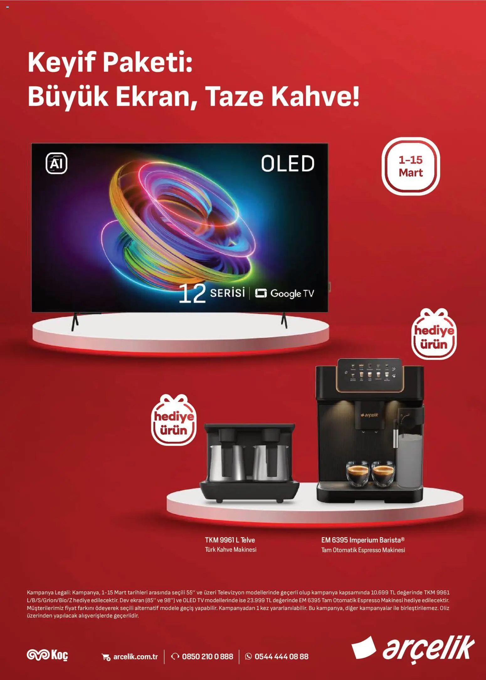 Arçelik Katalog - 01.03.2026 tarihinden itibaren geçerlidir | Sayfa: 91 | Ürünler: Kahve, TV, Televizyon, Kahve makinesi