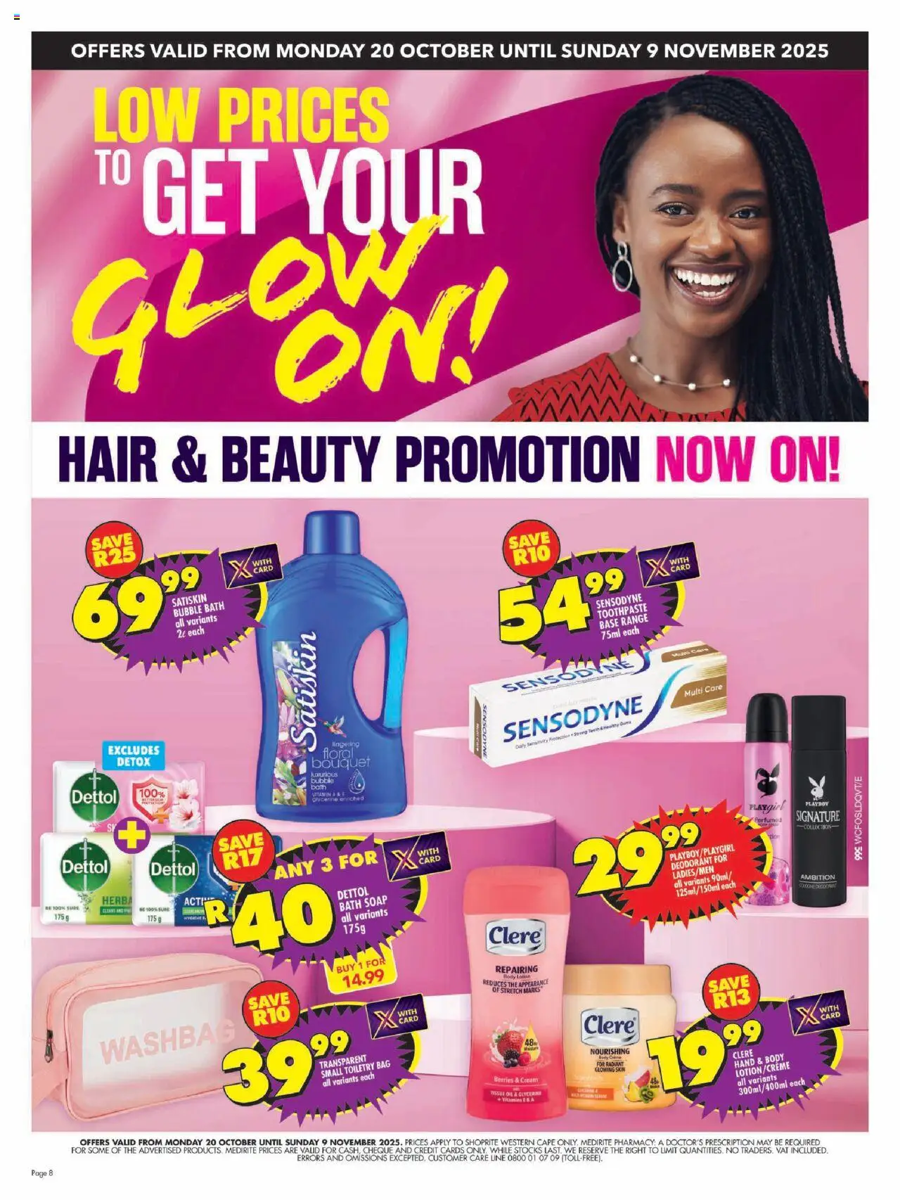 New Shoprite catalogue – valid from 20.10.2025 | Page: 8 | Products: Bag, Vitamins, Deodorant, Toothpaste
