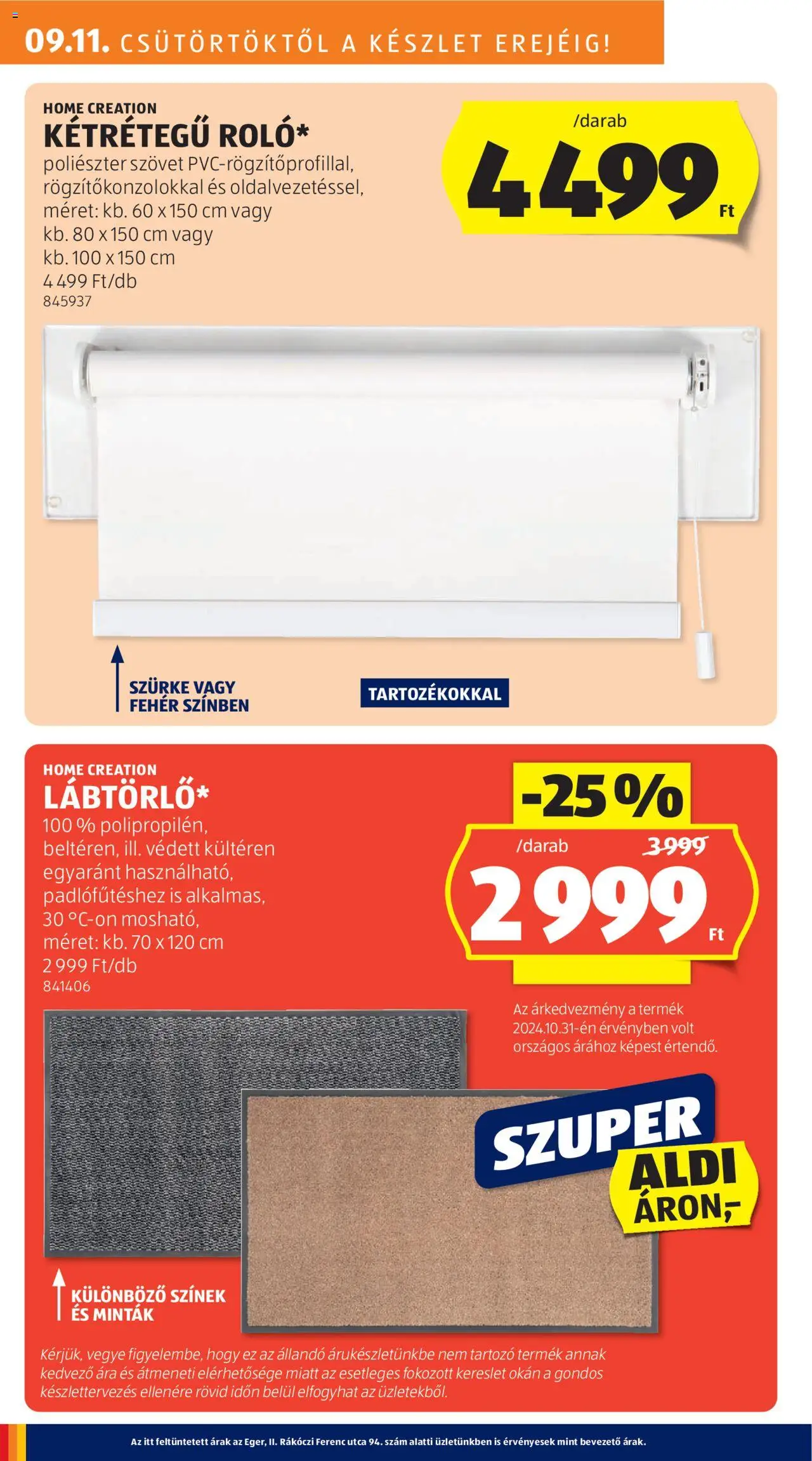 Aldi akciós ujság - amely érvényes a következő dátumtól: 11.09.2025 | Oldal: 4 | Termékek: Roller