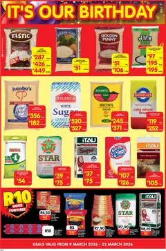 Shoprite specials catalogue – valid from 09.03.2026 | Page: 2 | Products: Cake, Flour, Case, Maize meal