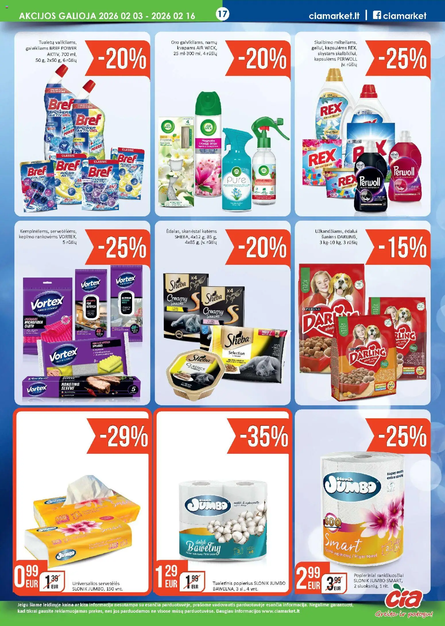 ČIA MARKET akcijos nuo 03.02.2026 | Puslapis: 17 | Prekių: Tualetinis popierius