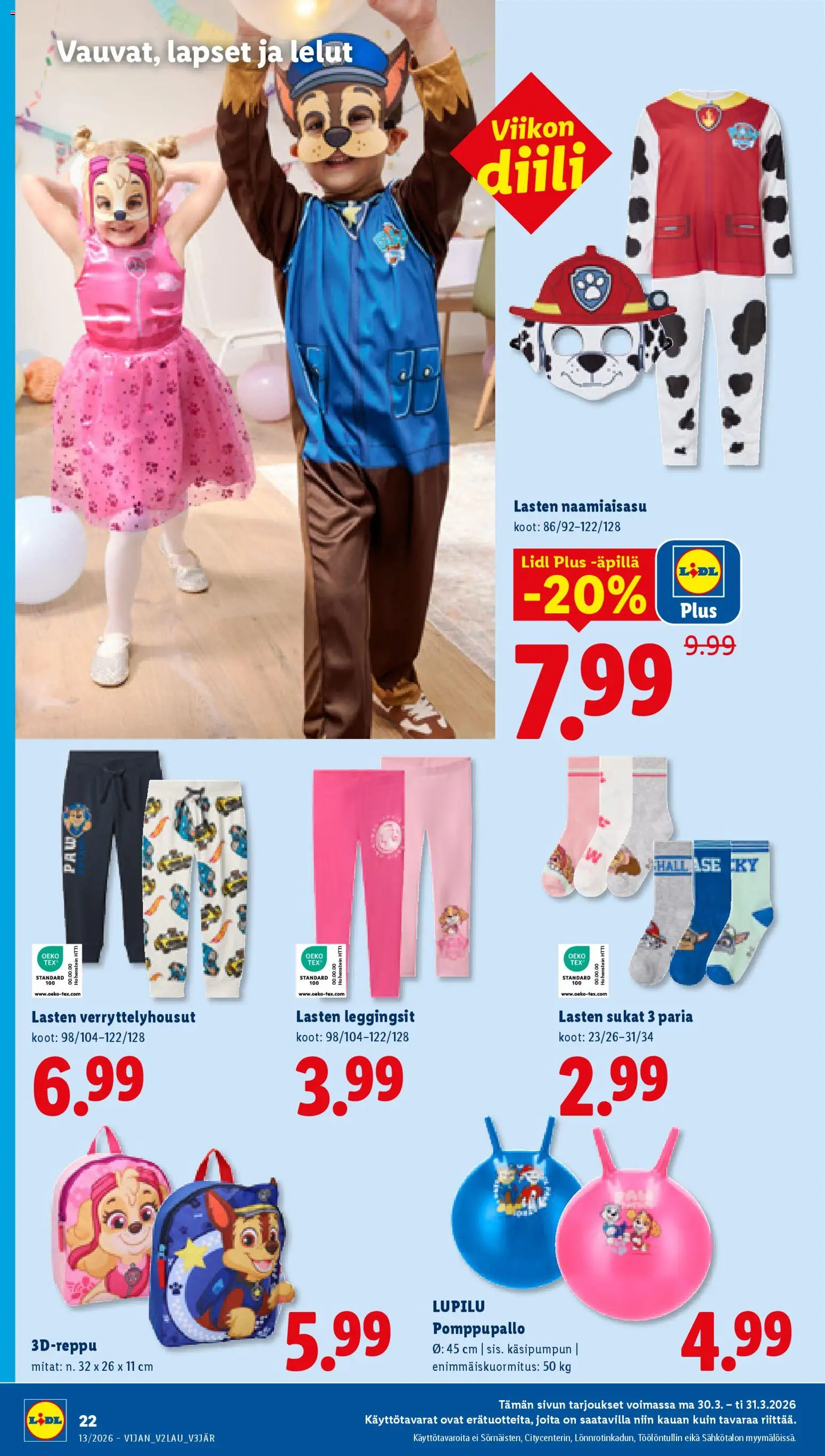 Lidl tarjoukset - Tampere – voimassa 26.03.2026 alkaen | Sivu: 28 | Tuotteet: Verryttelyhousut, Sukat, Leggingsit, Pomppupallo