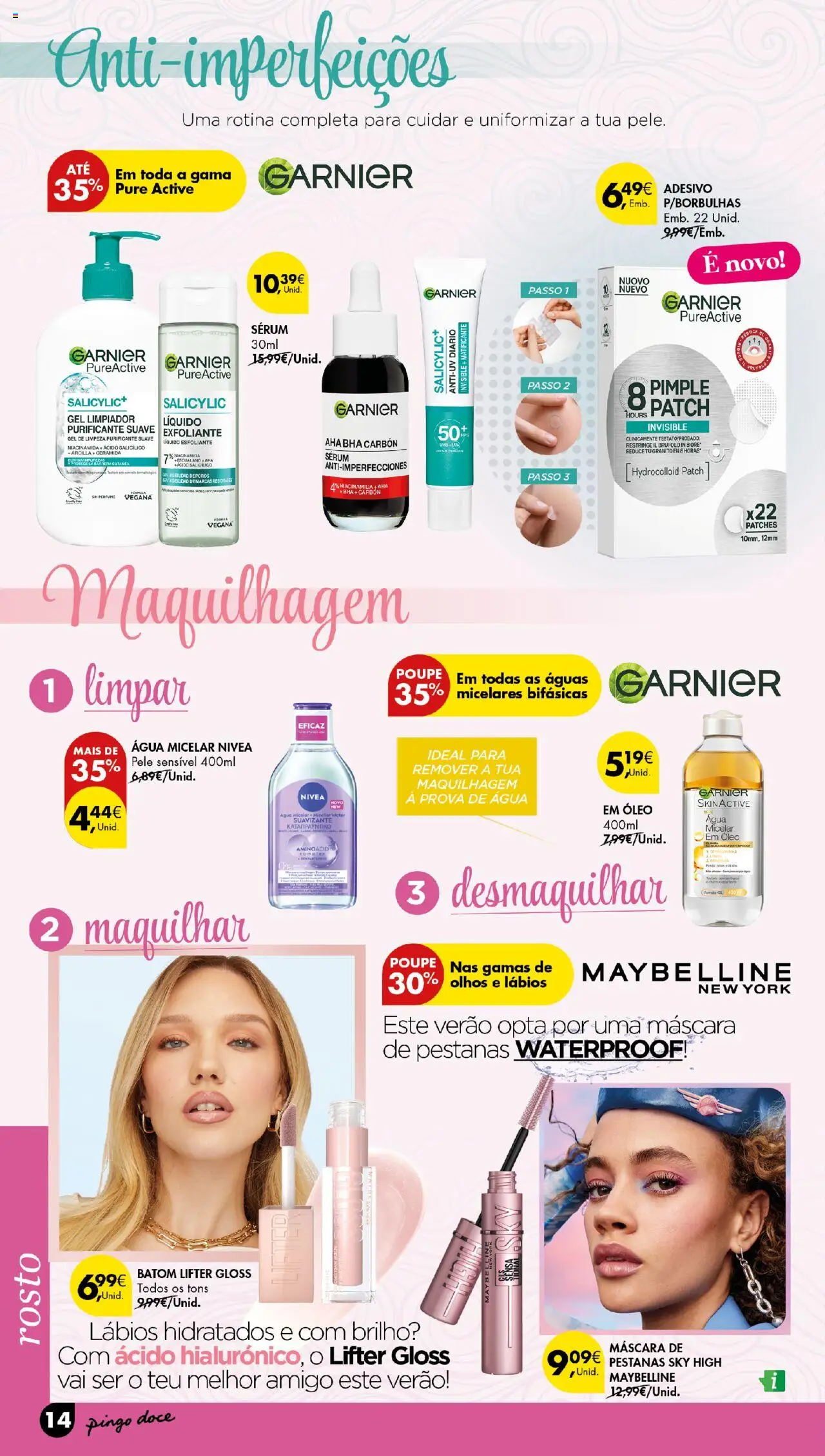 Pingo Doce Beleza │ válido de 19.08.2025 | Página: 14 | Produtos: Agua, Perfume, Máscara de pestanas, Sal