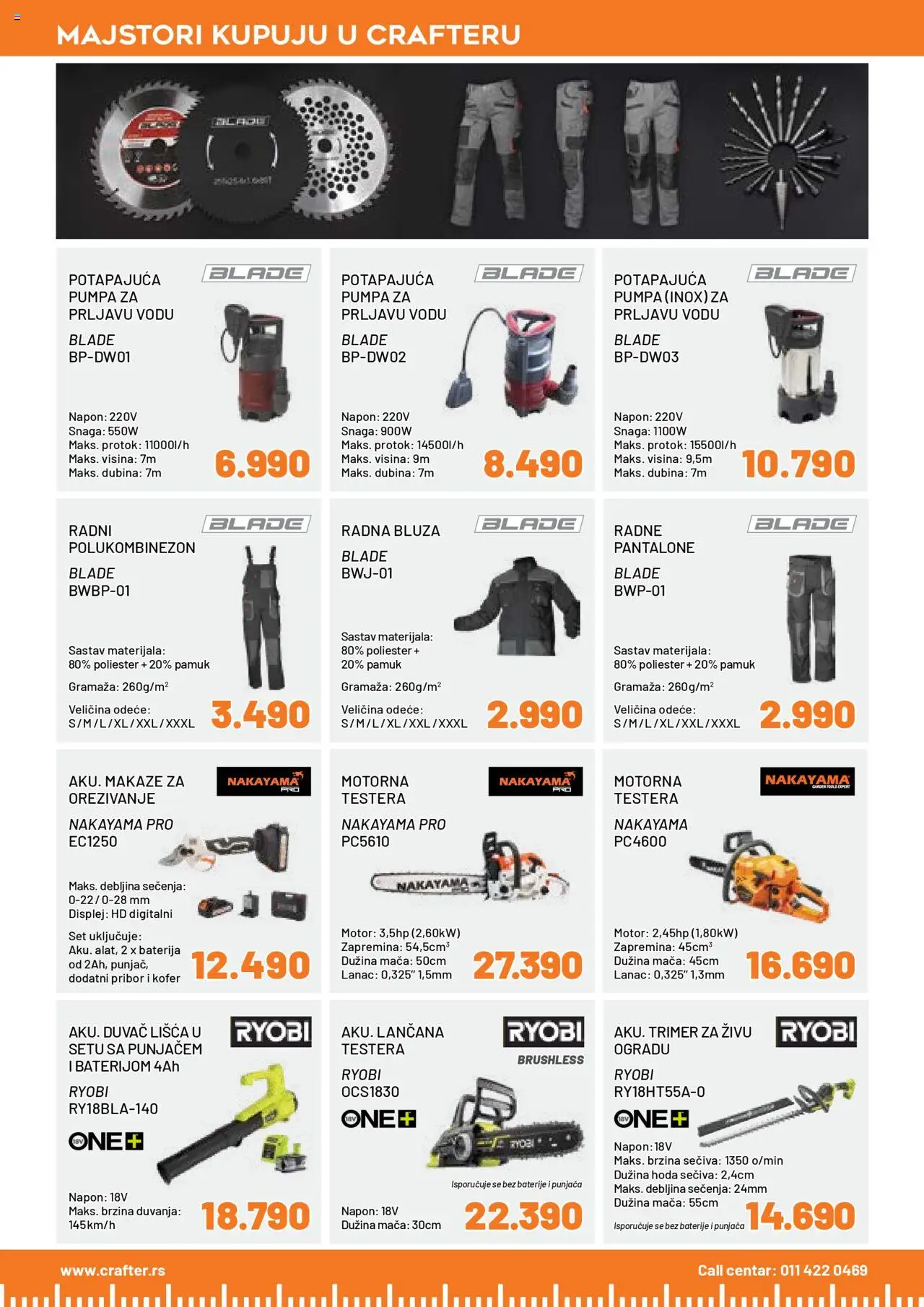 Crafter katalog - važi od 15.09.2025 | Strana: 12 | Proizvode: Kofer, Baterija, Bluza, Pantalone