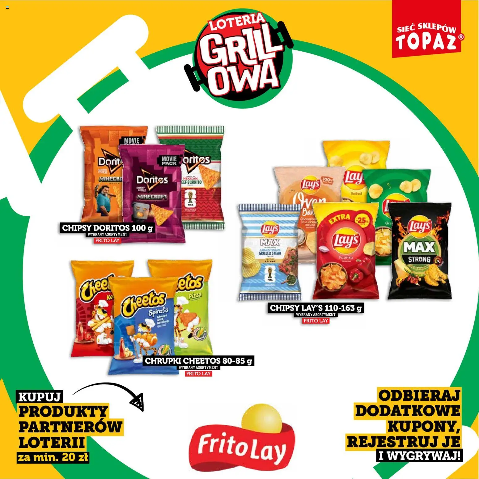 Topaz gazetka - Kupuj, Grilluj I Wygrywaj od 20.04.2026 | Strona: 7 | Produkty: Chipsy, Ketchup, Doritos, Pizza