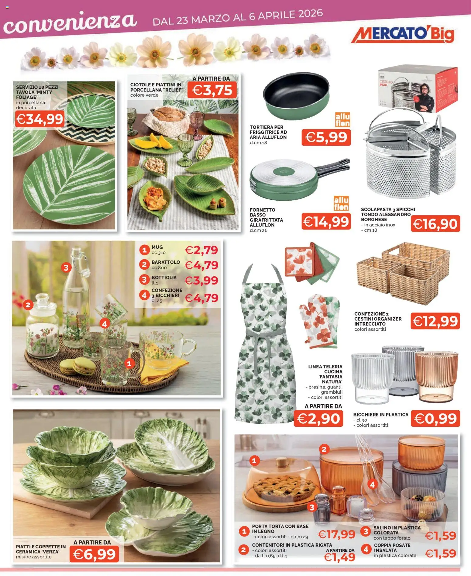 Volantino Mercatò del 23.03.2026 | Pagina: 5 | Prodotti: Tortiera, Fornetto, Friggitrice, Bottiglia