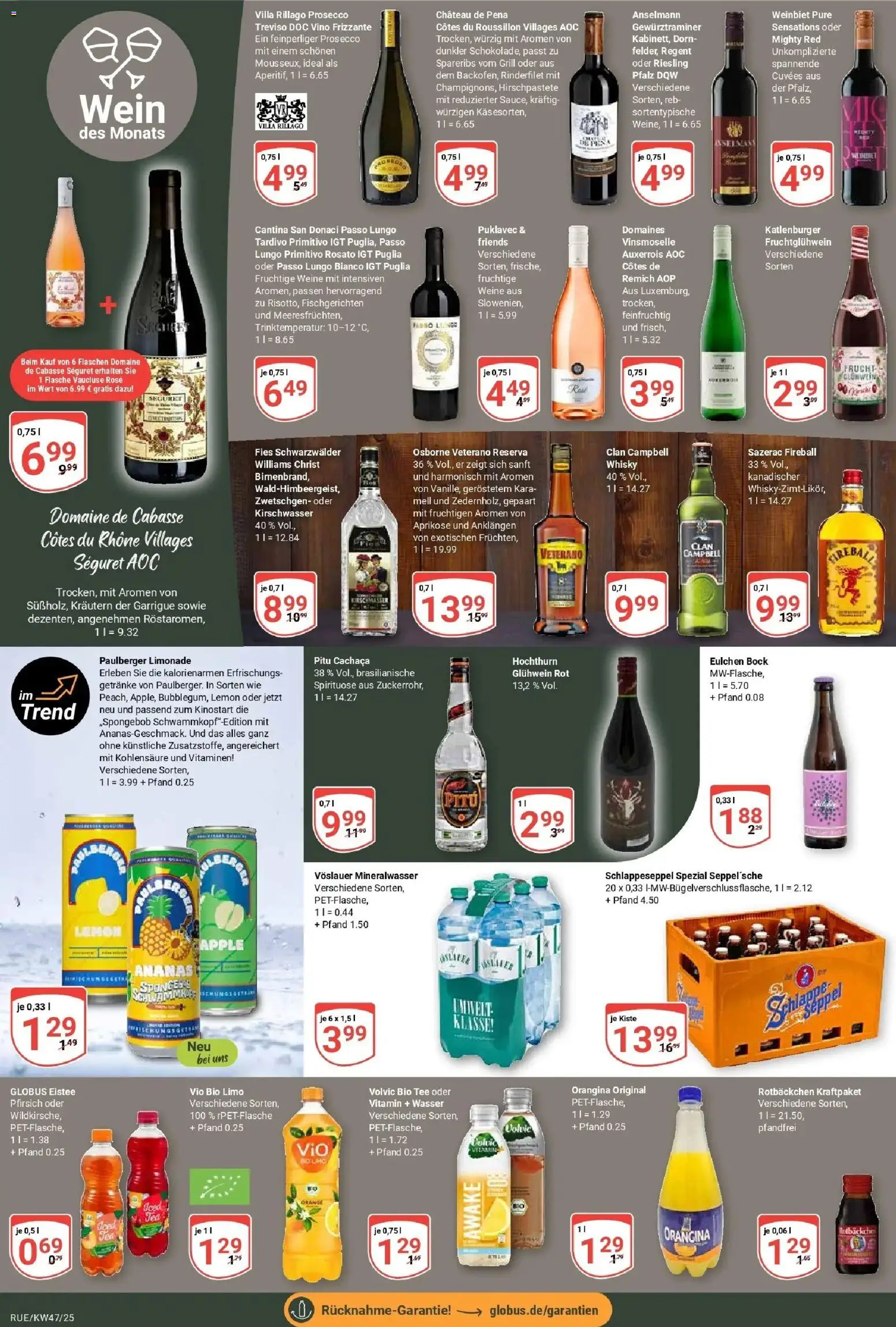 Globus prospekt Rüsselsheim	 – gültig ab 17.11.2025 | Seite: 16 | Produkte: Whisky, Grill, Limonade, Wasser