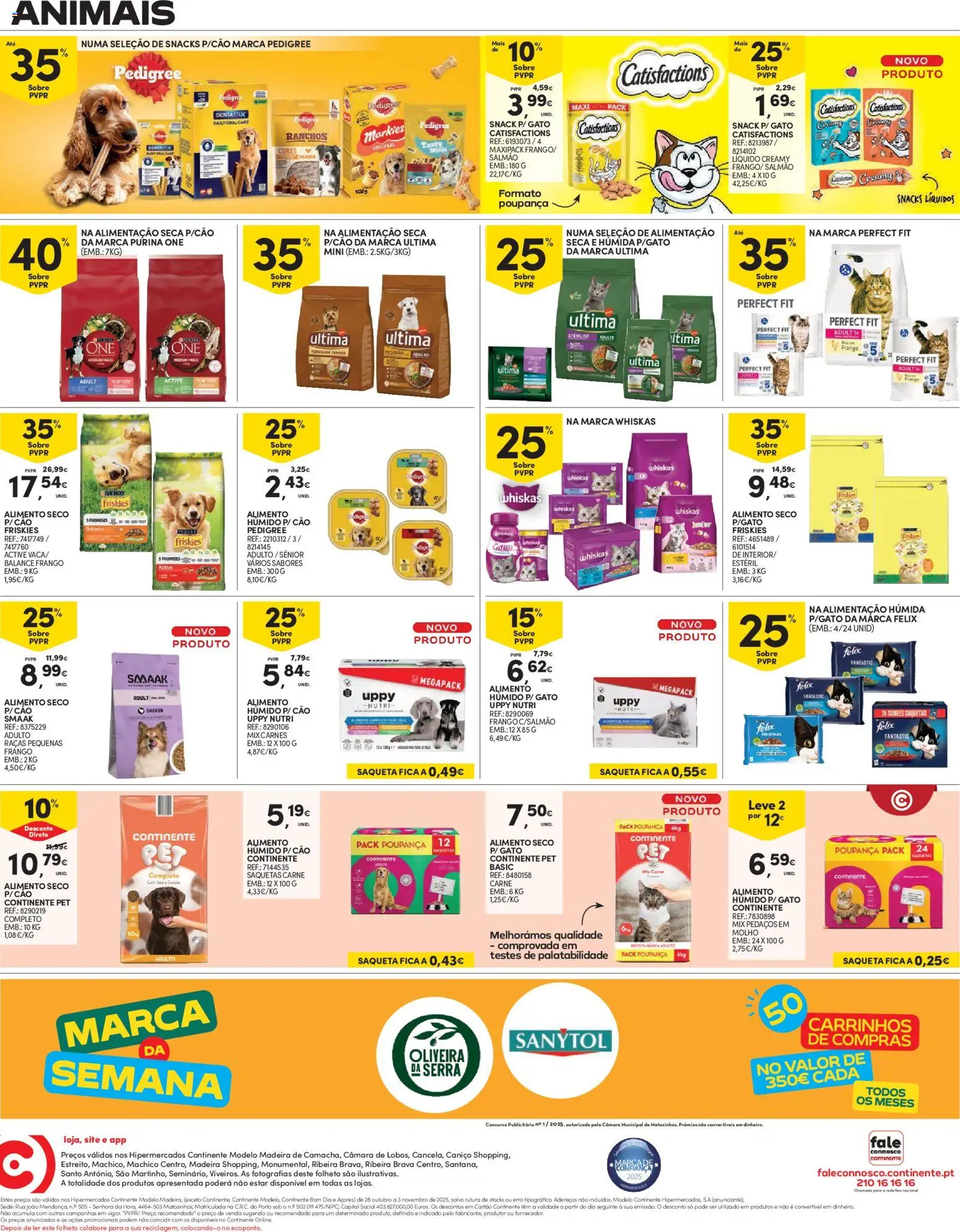 Continente - Madeira: Folheto Semanal │ válido de 28.10.2025 | Página: 24 | Produtos: Purina one, Frango, Salmão, Carne