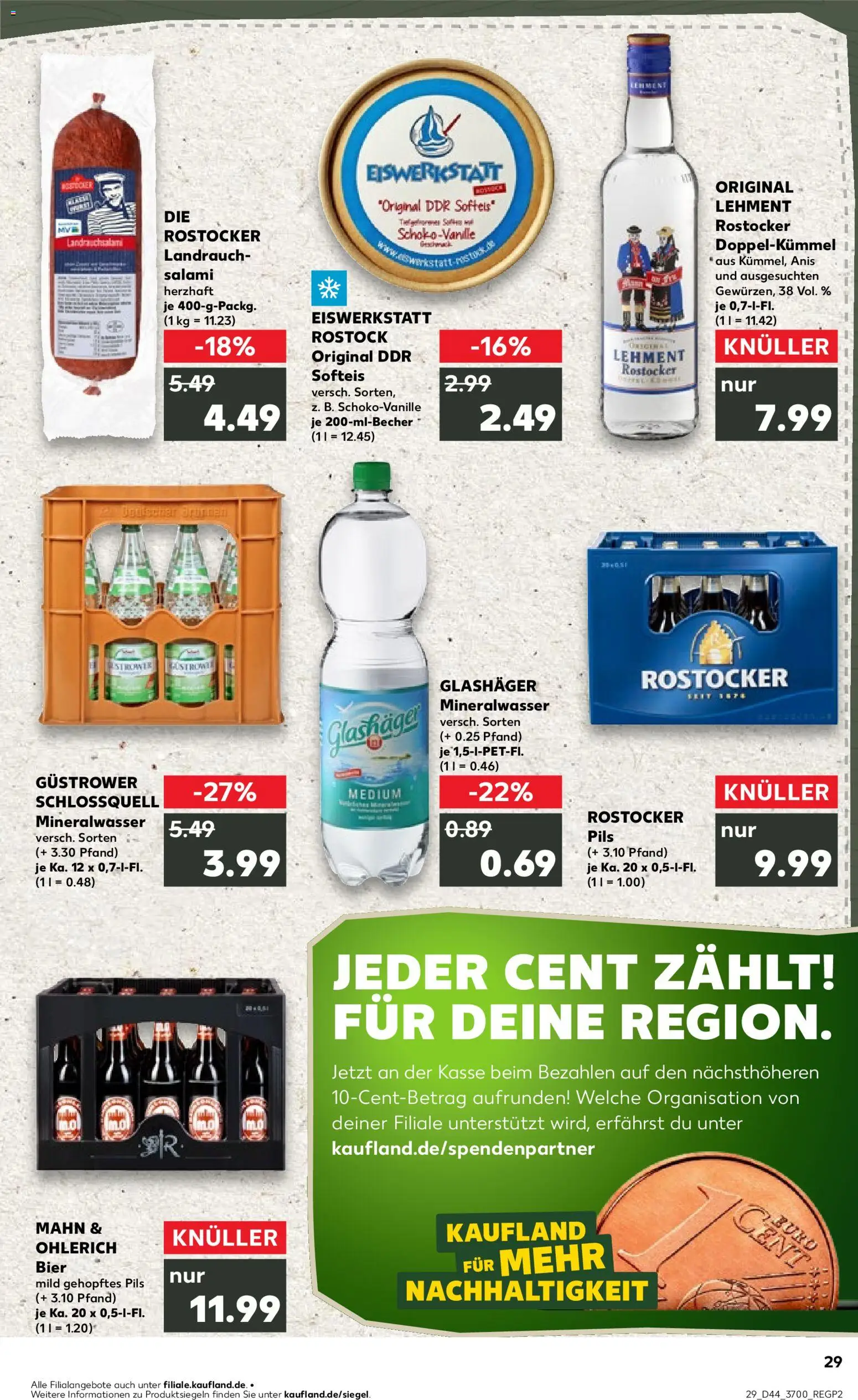 Kaufland prospekt Rostock	 – gültig ab 02.11.2025 | Seite: 29 | Produkte: Bier, Pils, Mineralwasser, Salami