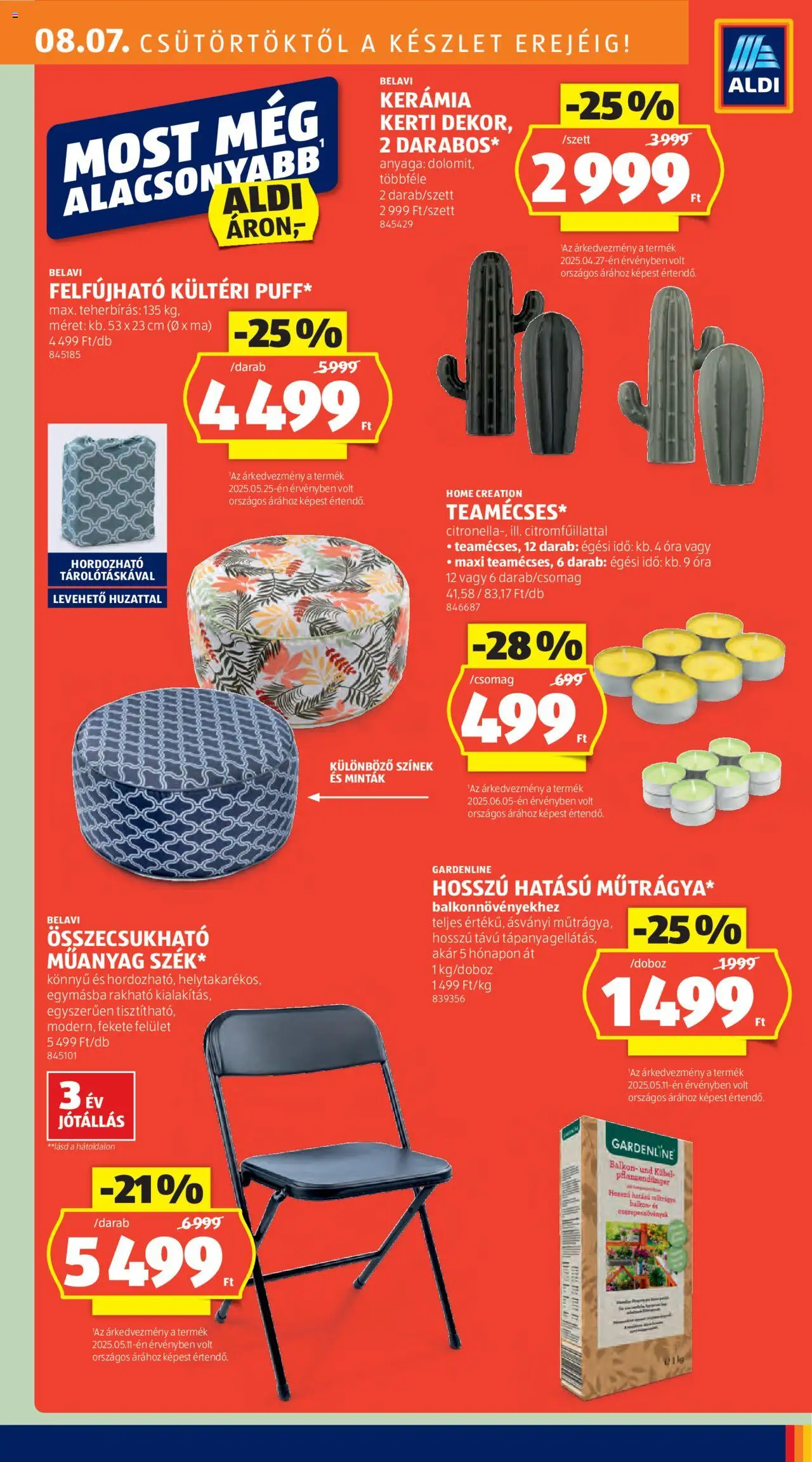 Aldi akciós ujság - amely érvényes a következő dátumtól: 07.08.2025 | Oldal: 27 | Termékek: Tea, Puff, Óra