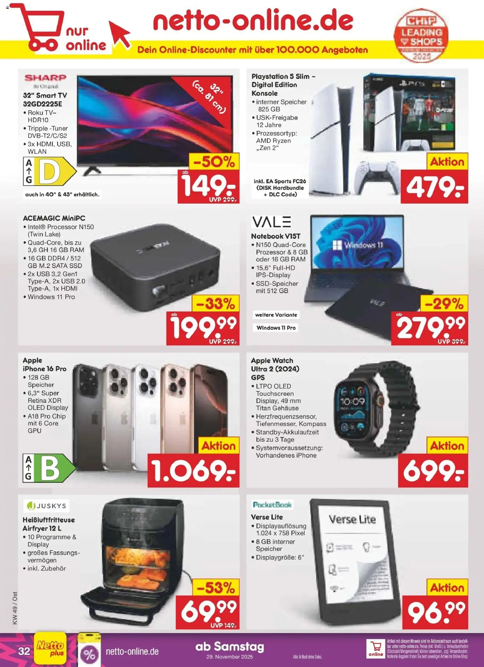 Netto Marken-Discount prospekt Spremberg	 – gültig ab 01.12.2025 | Seite: 34 | Produkte: Apple watch, Smart TV, Apple, TV