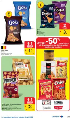 Carrefour folder week 14 - Voorbeeld van een folder van Carrefour, geldig van 01.04.2026 | Pagina: 25 | Producten: Chips, Koekjes, Doritos