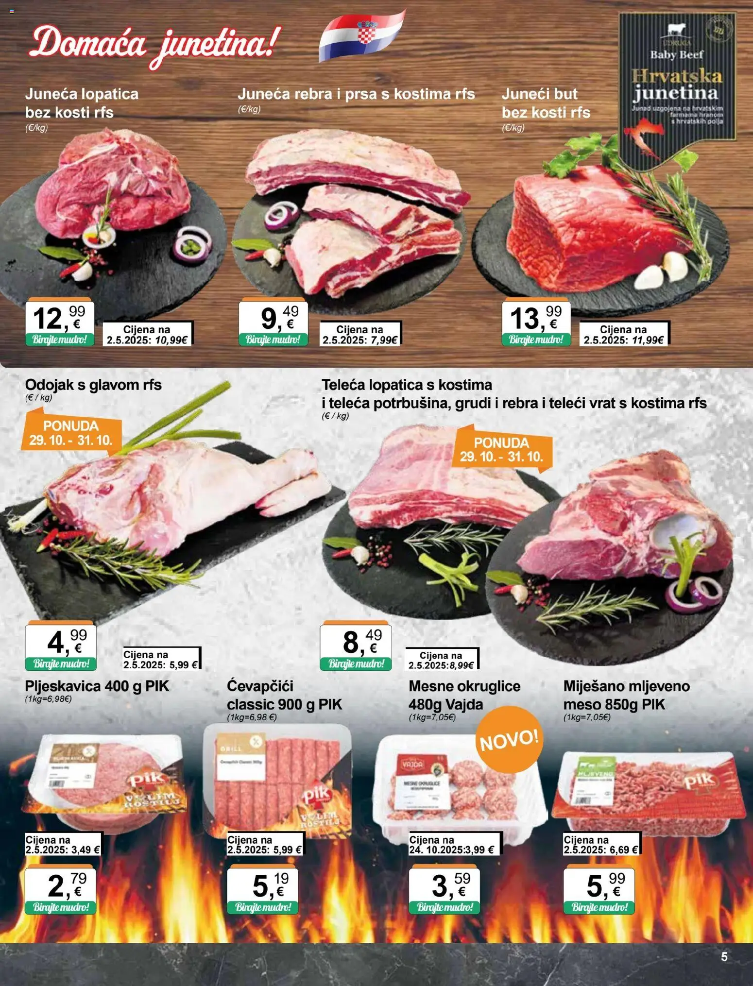 KTC katalog | vrijedi od 29.10.2025 | Stranica: 5 | Proizvodi: Okruglice, Odojak, Meso, Mesne okruglice