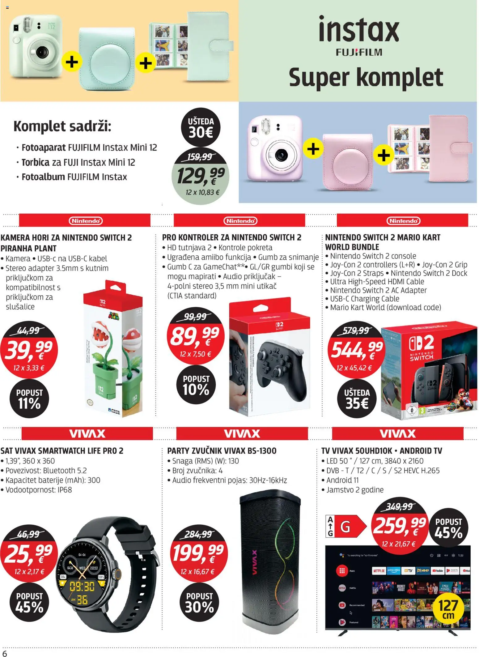 Centar Tehnike katalog | vrijedi od 09.03.2026 | Stranica: 6 | Proizvodi: Smartwatch, Torbica, Tv, Zvučnik
