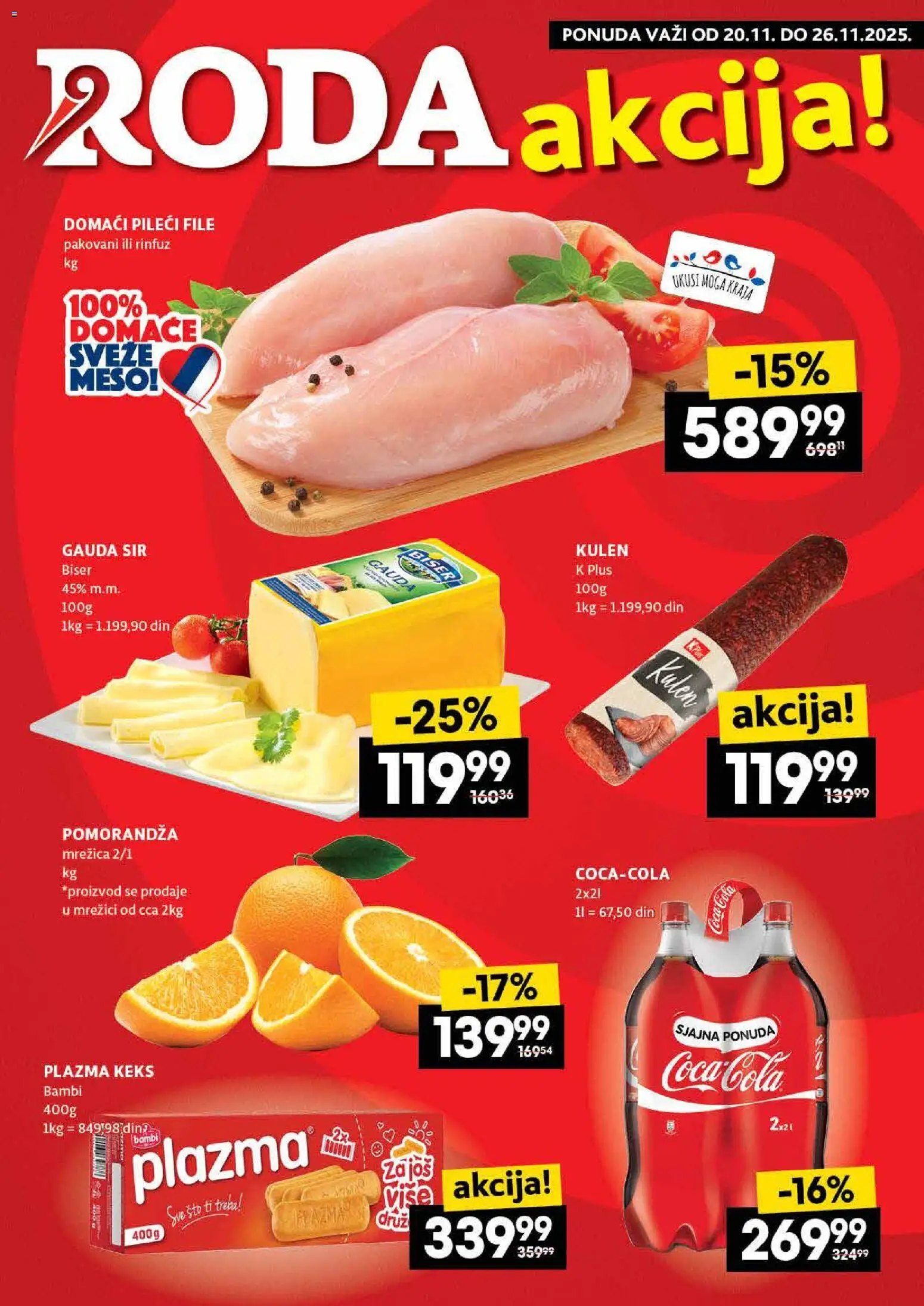 Roda katalog - važi od 20.11.2025 | Strana: 1 | Proizvode: Sto, Pileći file, Plazma, Kulen