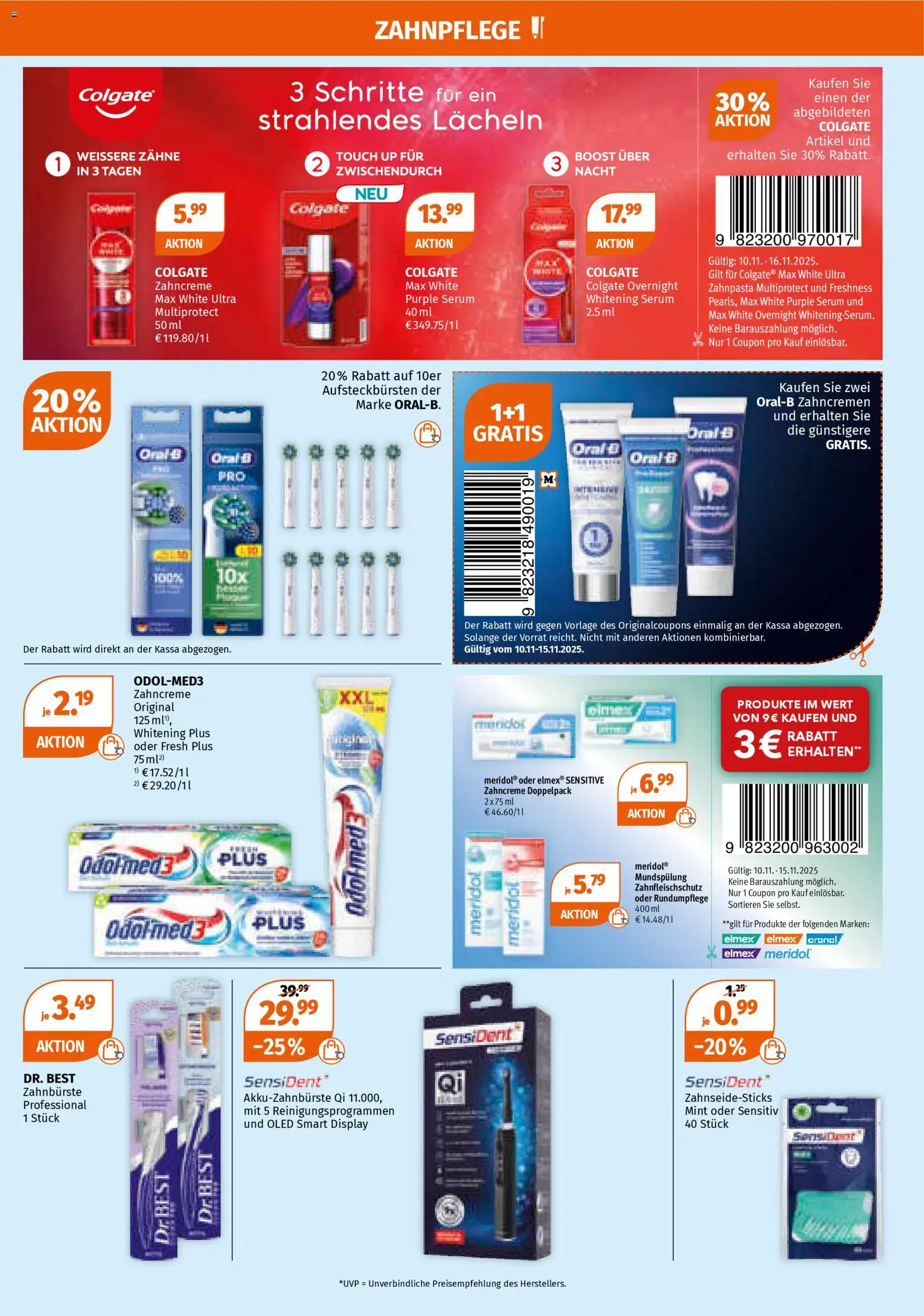 Müller Flugblatt gültig ab 10.11.2025 | Seite: 7 | Produkte: Zahnpasta, Zahnbürste