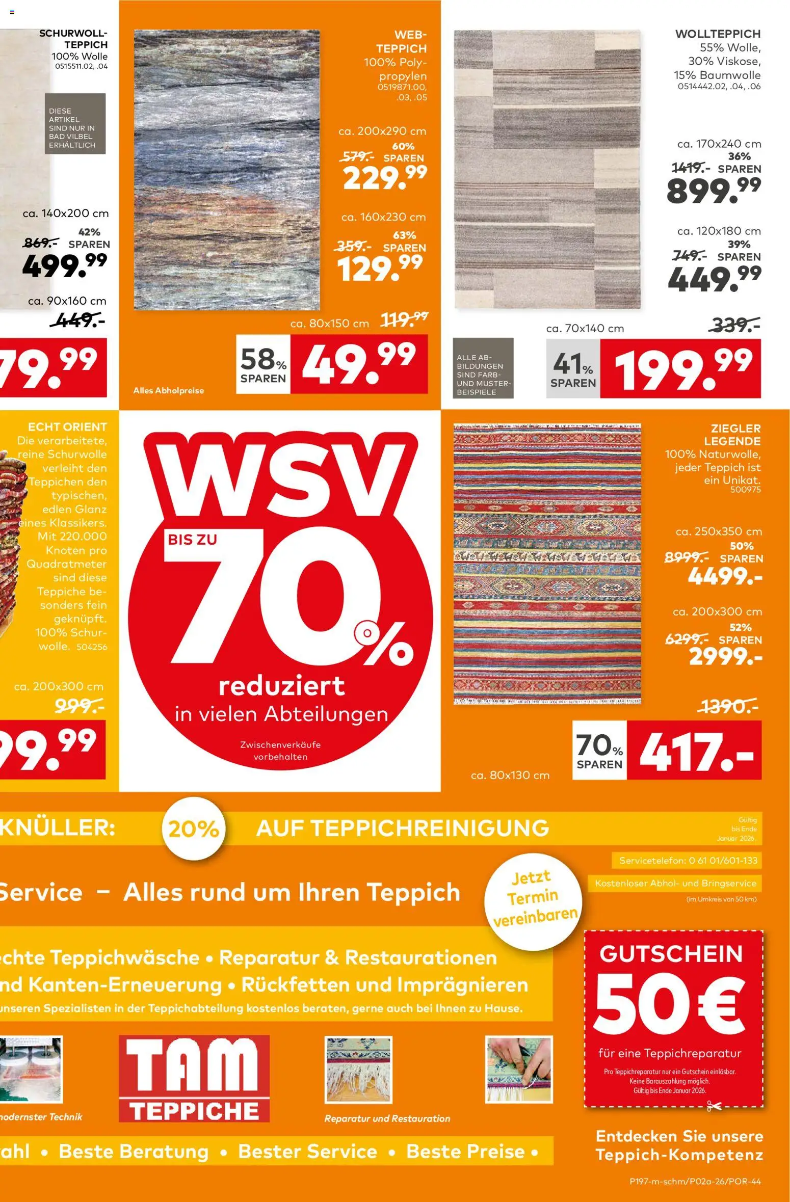 Porta! WSV: Bis zu 70% reduziert in vielen Abteilungen - Bad Vilbel-Dortelweil – gültig ab 04.01.2026 | Seite: 7 | Produkte: Bad, Teppich