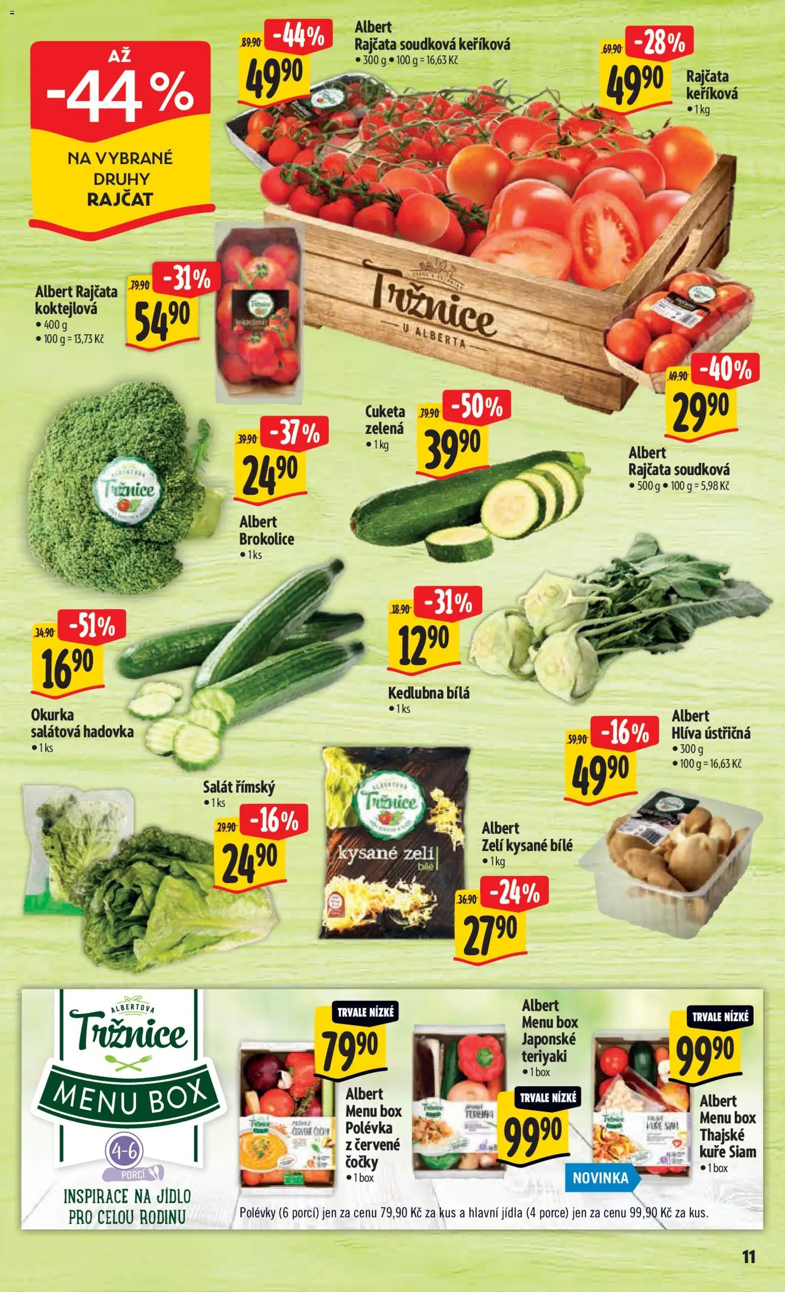 Albert leták - Hypermarket od 11.03.2026 | Strana: 17 | Produkty: Hlíva ústřičná, Zelí, Cuketa, Okurka