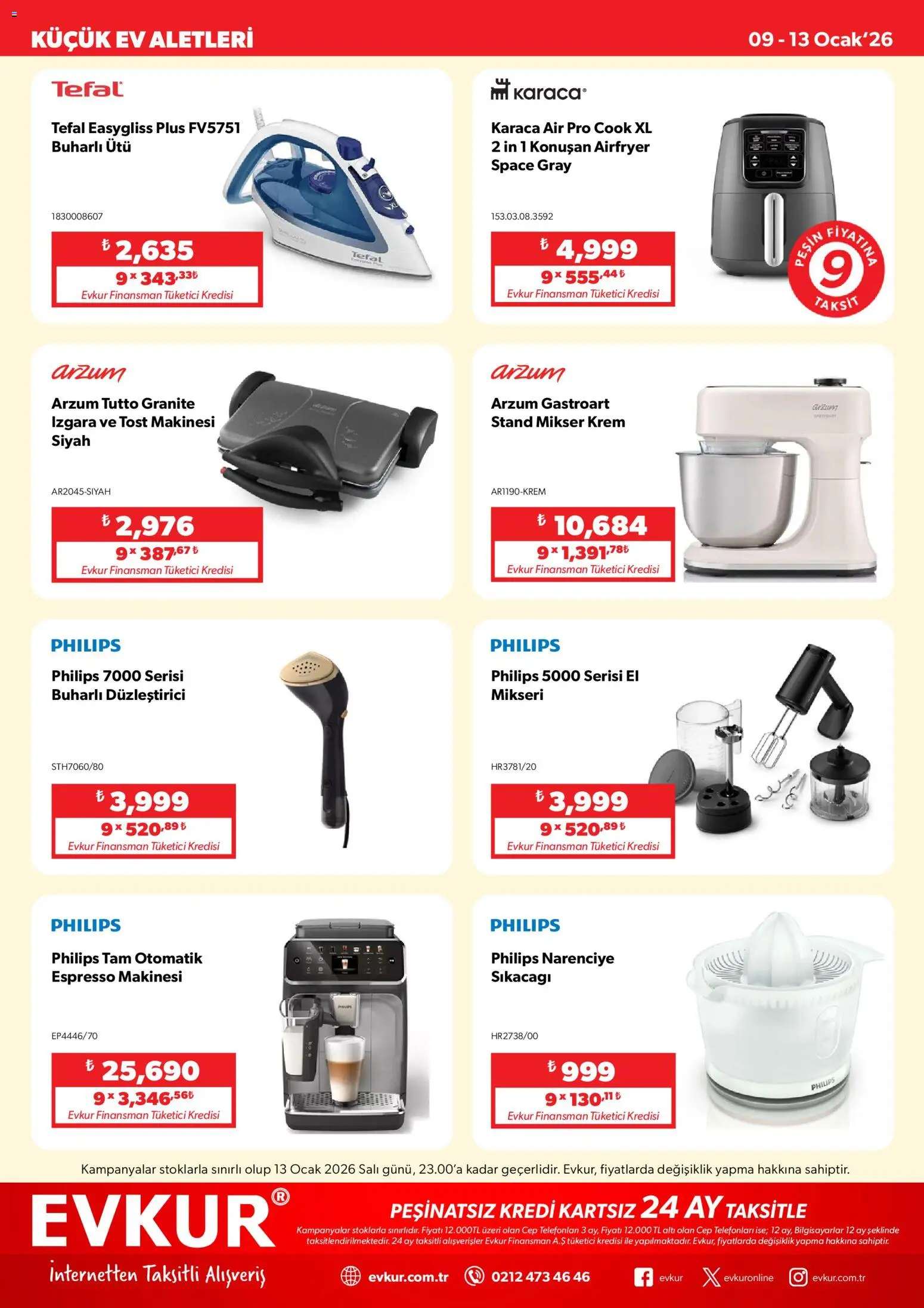 Evkur Katalog - 09.01.2026 tarihinden itibaren geçerlidir | Sayfa: 5 | Ürünler: Krem, Ocak, Izgara, Ütü