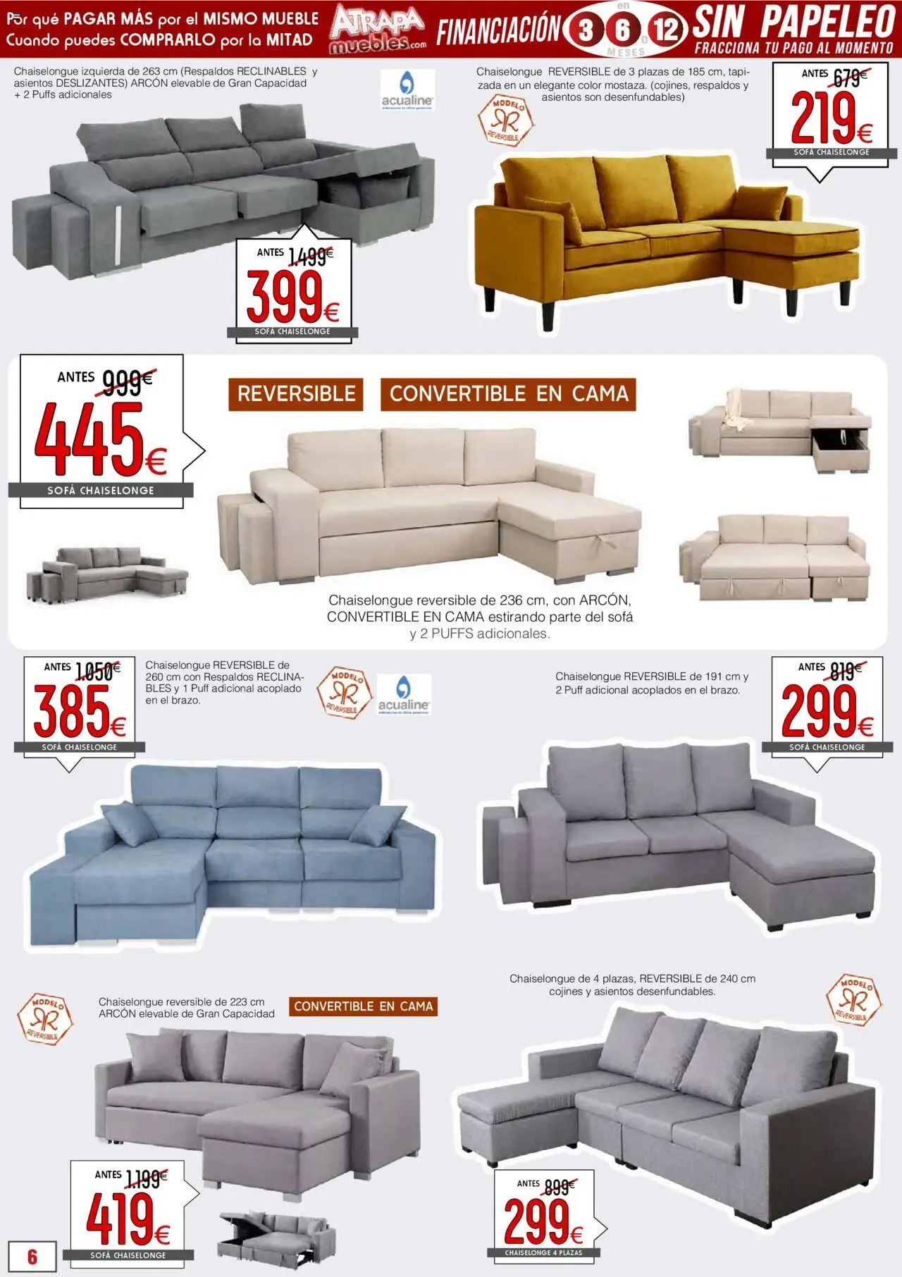 Atrapa Muebles folleto │ válido desde el 01.10.2025 | Página: 6 | Productos: Cama, Sofá