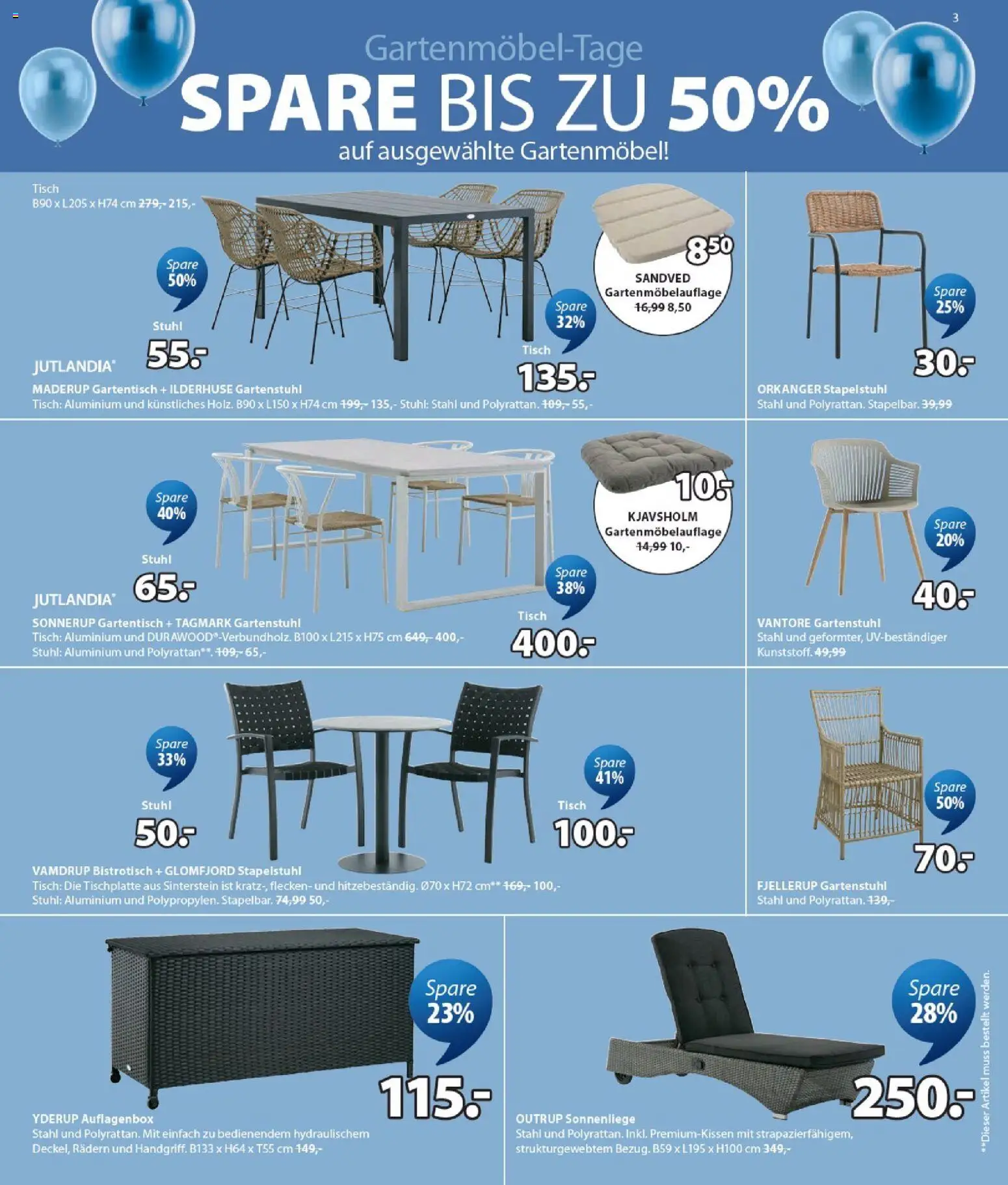 JYSK Prospekt 	 – gültig ab 21.03.2026 | Seite: 3 | Produkte: Tisch, Stuhl, Gartenmöbel