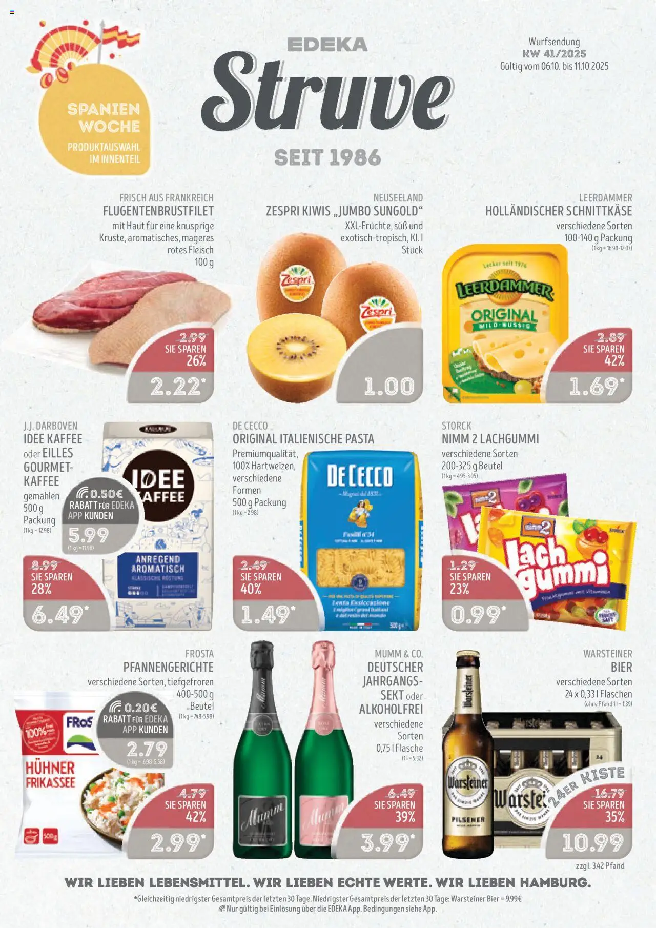 Edeka Struve Prospekt 	 – gültig ab 06.10.2025 | Seite: 1 | Produkte: Idee kaffee, Sekt, Leerdammer, Pasta