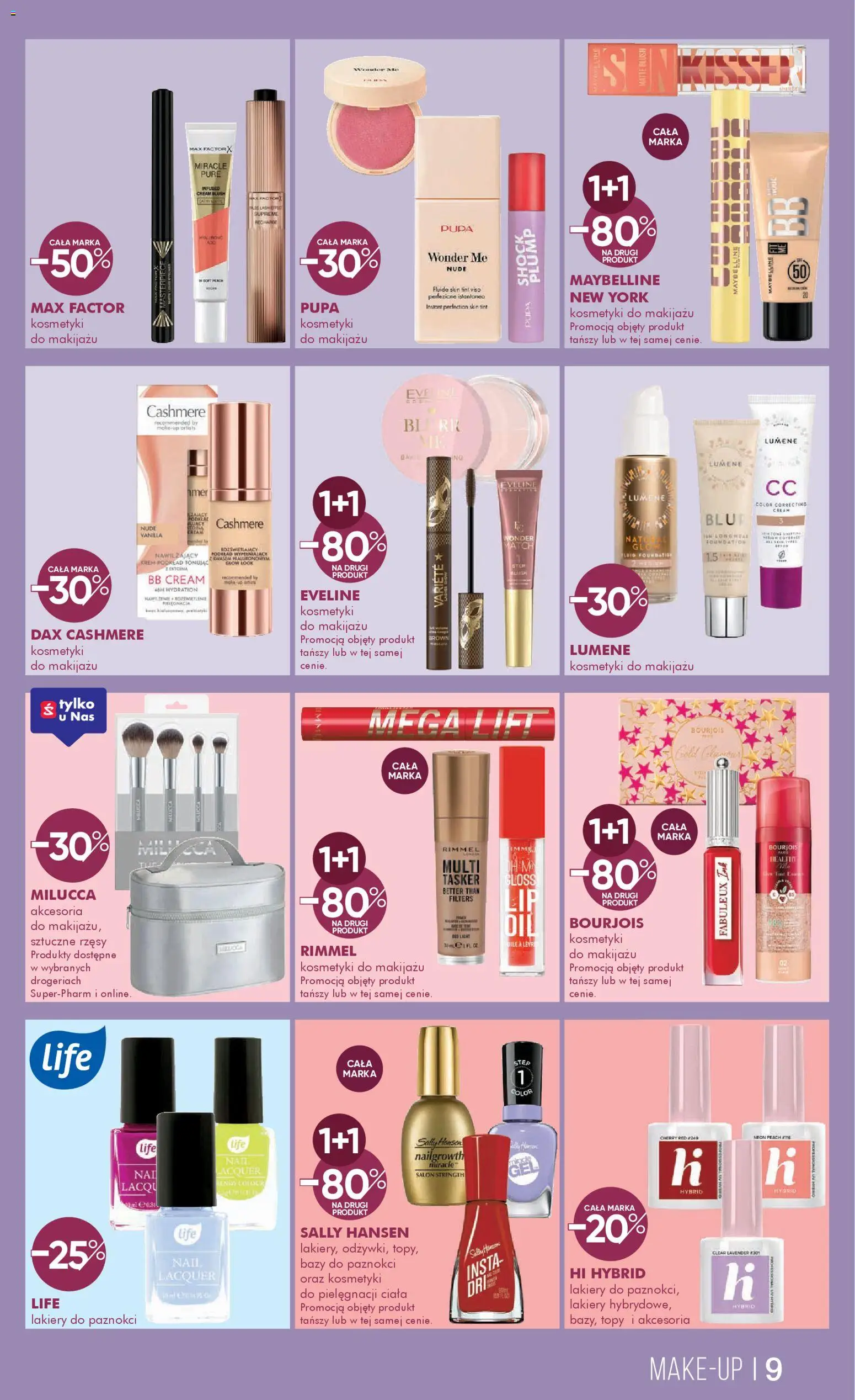 Super-pharm gazetka od 08.04.2026 | Strona: 9 | Produkty: Kosmetyki, Sztuczne rzęsy, Lakiery