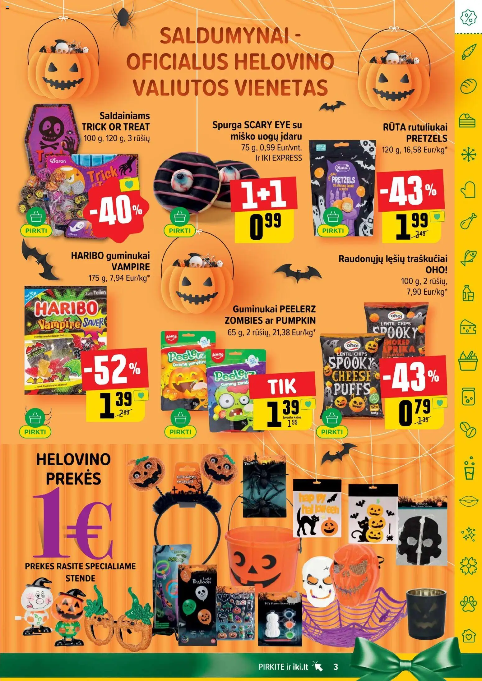 IKI akcijos nuo 27.10.2025 | Puslapis: 3 | Prekių: Spurga, Guminukai, Traškučiai