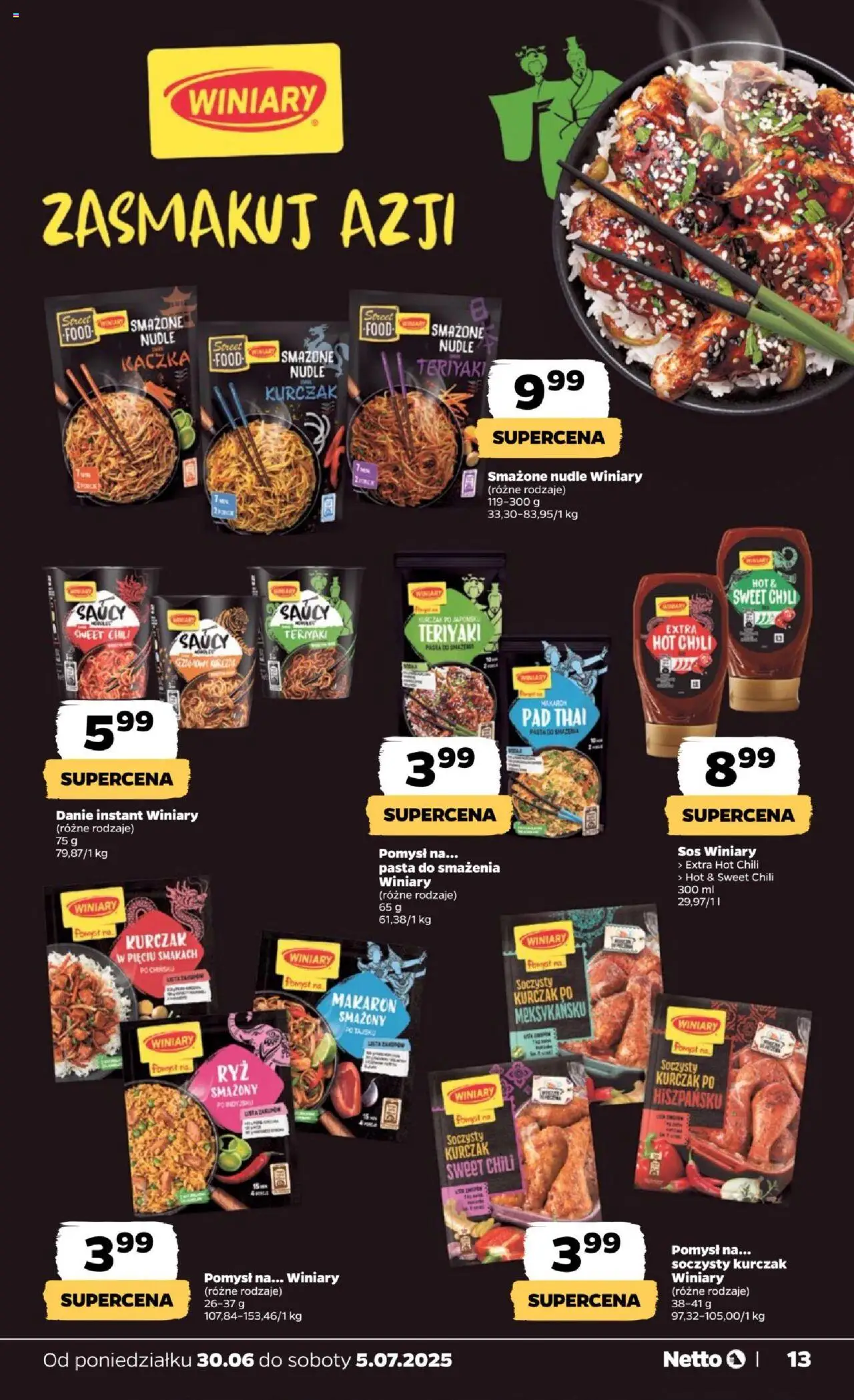 Netto gazetka - Spożywcza od 30.06.2025 | Strona: 13 | Produkty: Chili, PC, Kurczak, Makaron pad thai