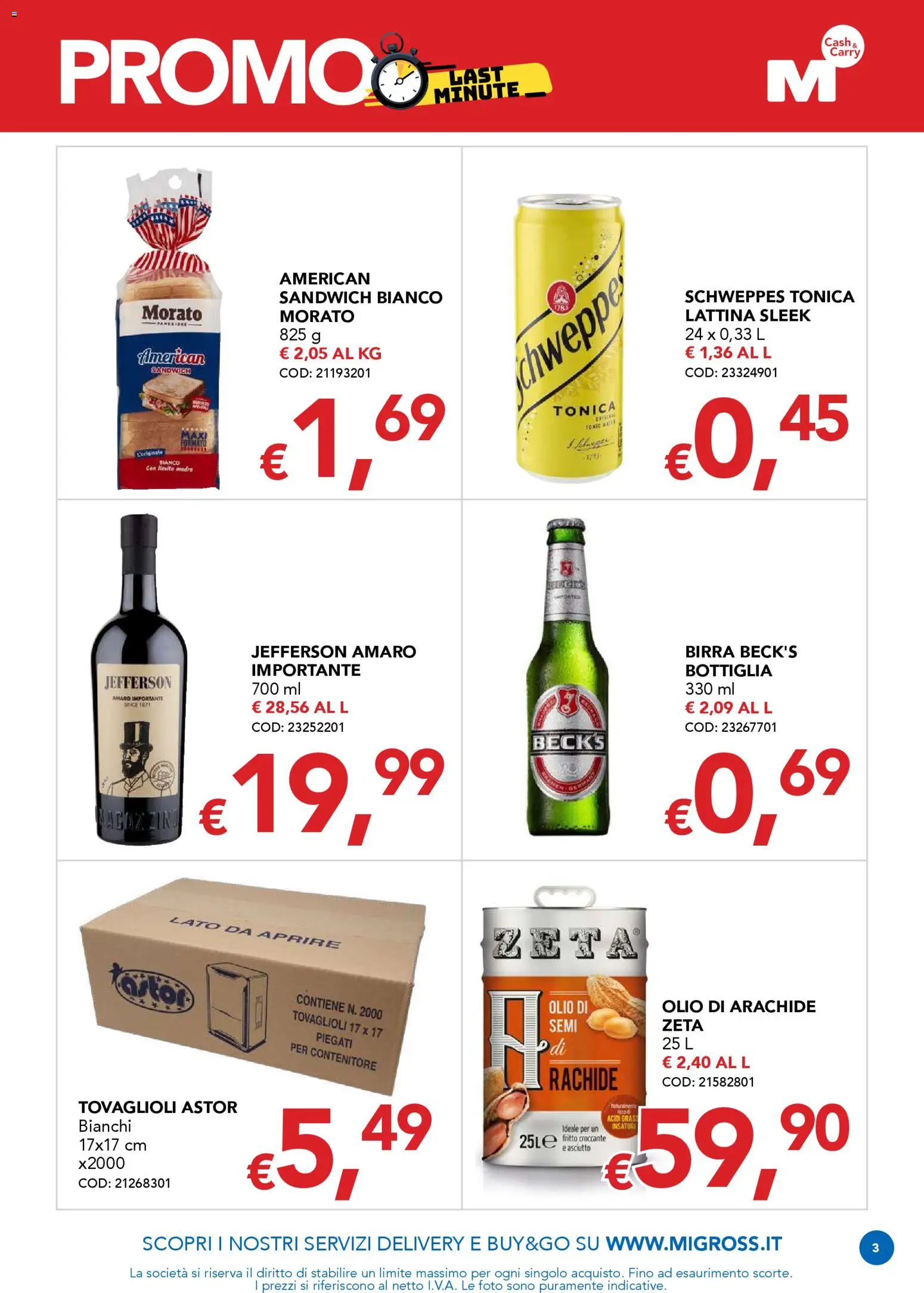 Volantino Migross del 19.03.2026 | Pagina: 3 | Prodotti: Birra, Olio, Contenitore, Bottiglia
