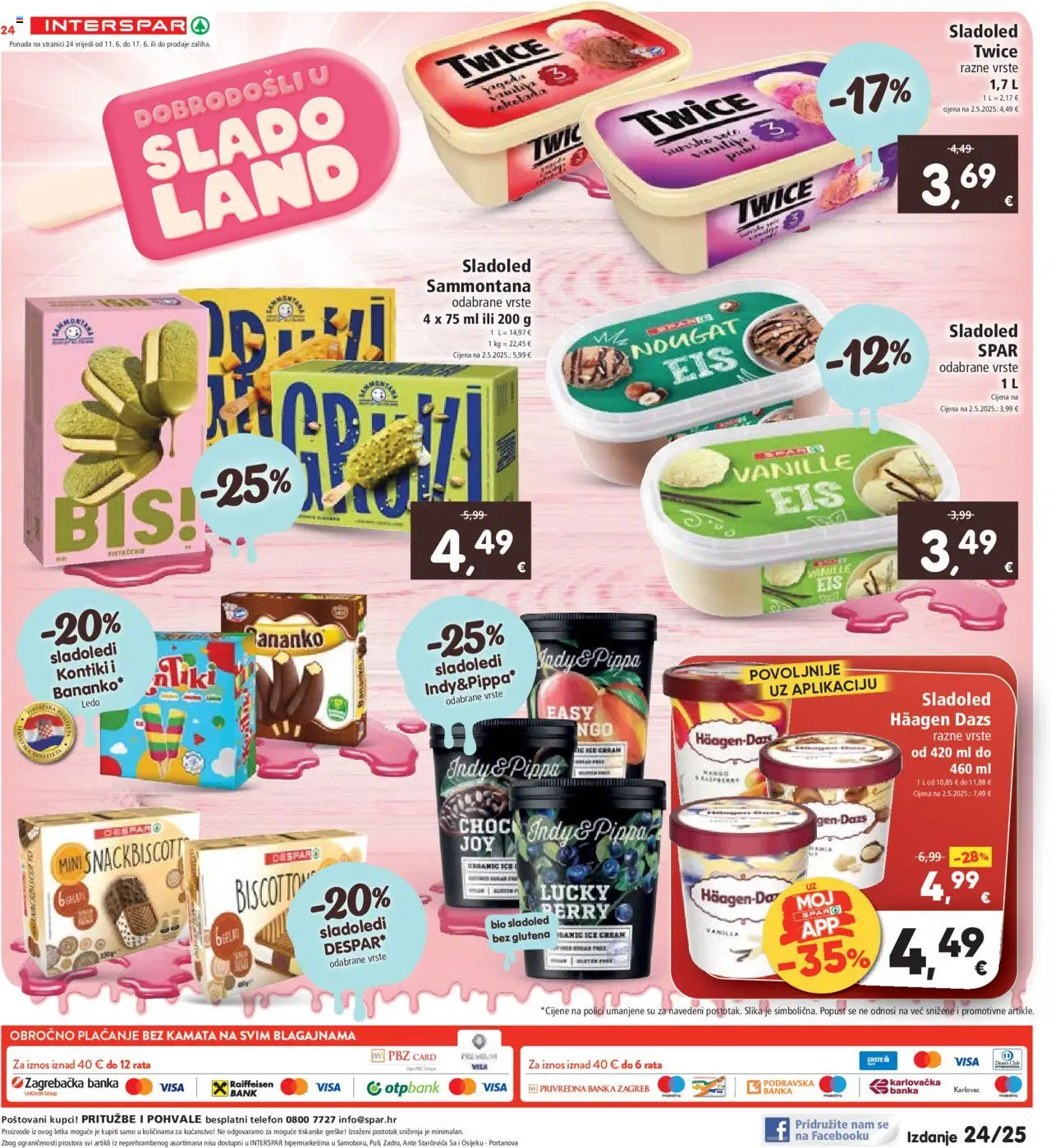 Interspar katalog | vrijedi od 11.06.2025 | Stranica: 24 | Proizvodi: Ledo, Sladoled, Telefon