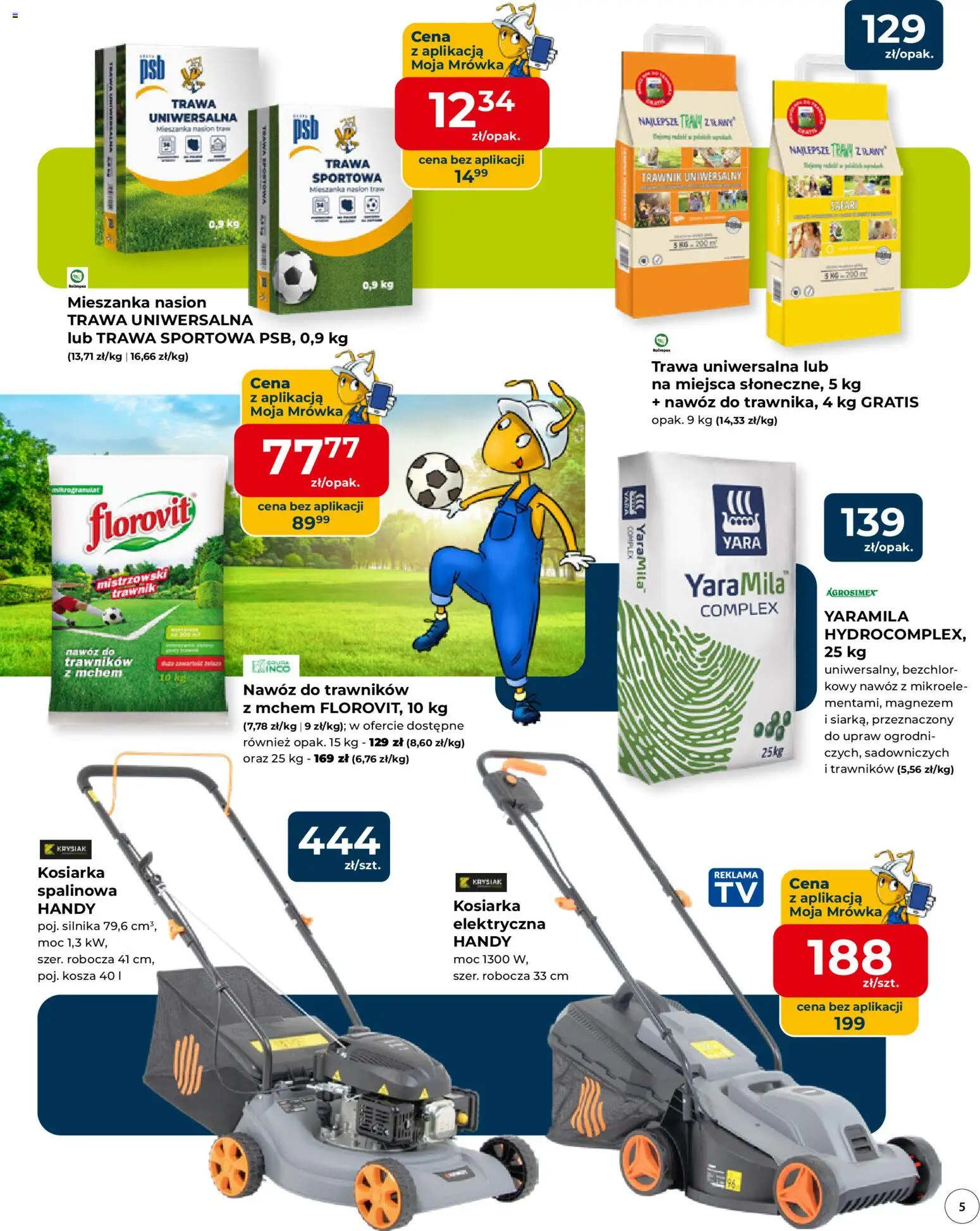 Mrówka gazetka - Malbork od 09.04.2026 | Strona: 5 | Produkty: Kosiarka, Por