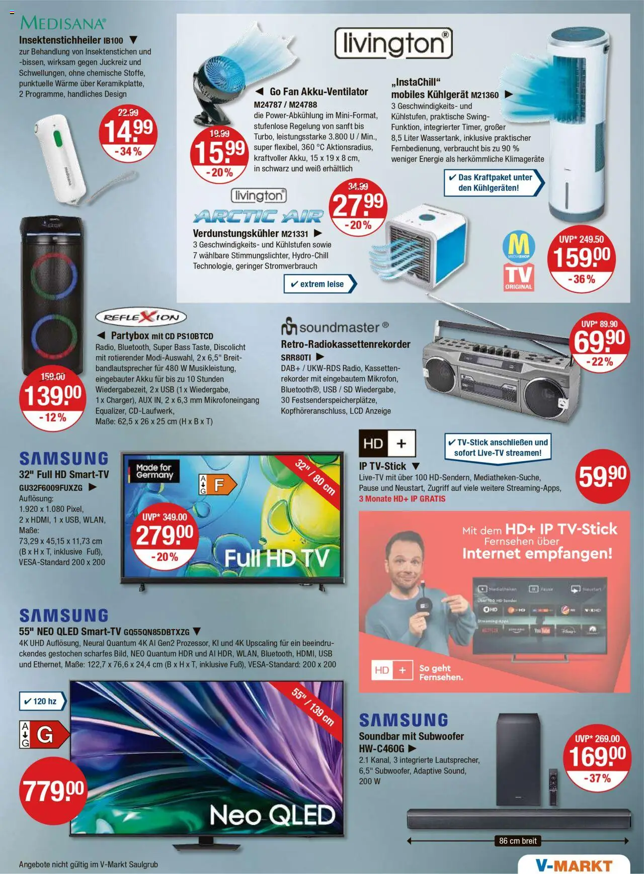 V-Markt - Hallertau/Oberpfalz - gültig ab dem 31.07.2025 | Seite: 15 | Produkte: Fernsehen, Samsung, Soundbar, TV