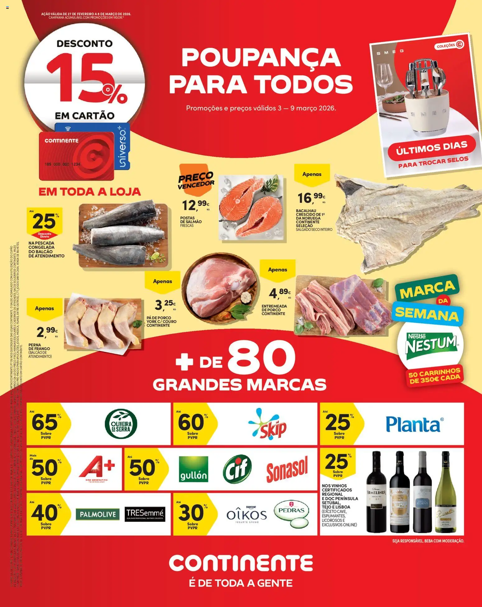 Continente Madeira │ válido de 03.03.2026 | Página: 1 | Produtos: Bacalhau, Frango, Salmão, Nestlé