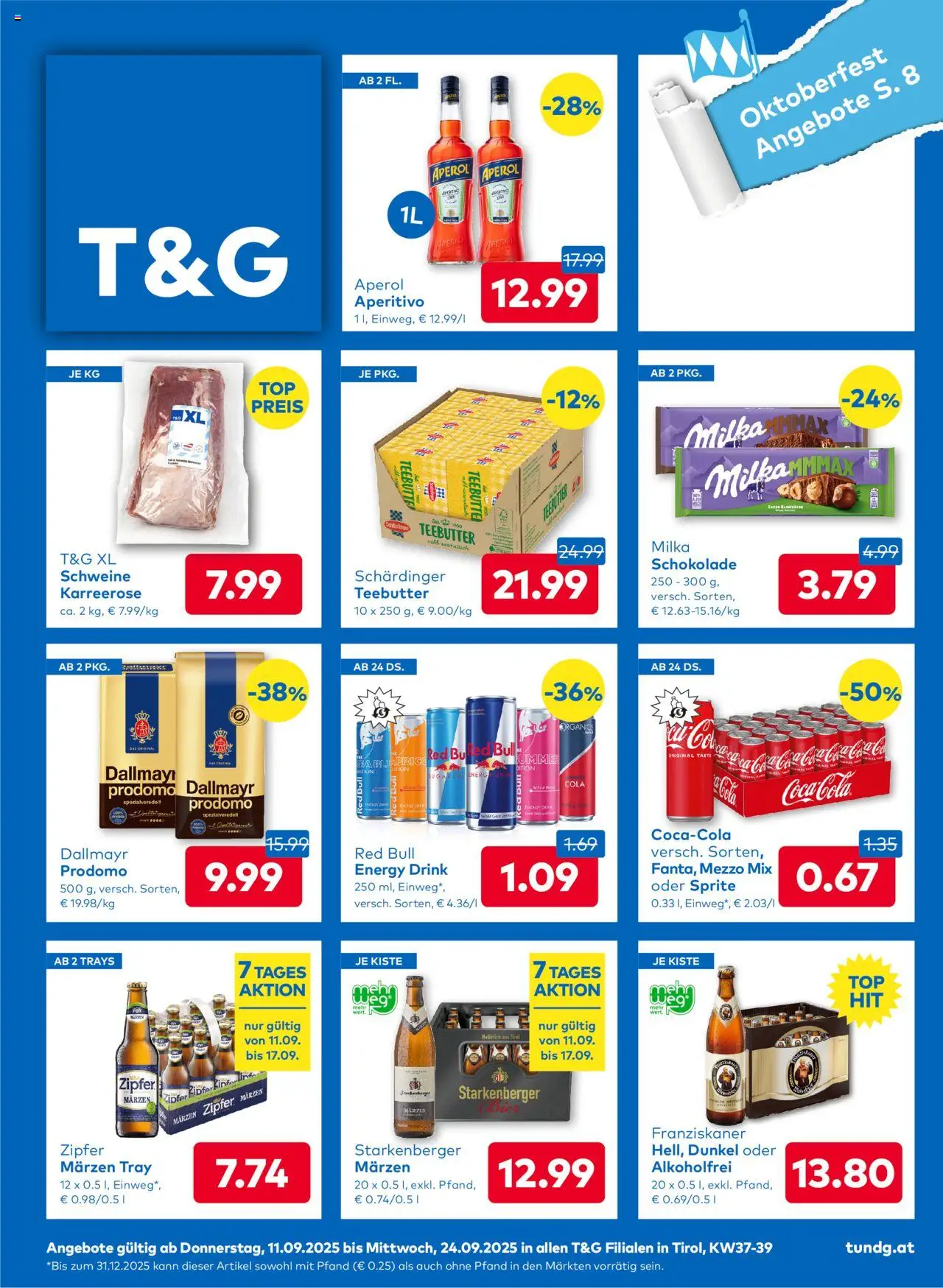 T&G Flugblatt gültig ab 11.09.2025 | Seite: 1 | Produkte: Schokolade
