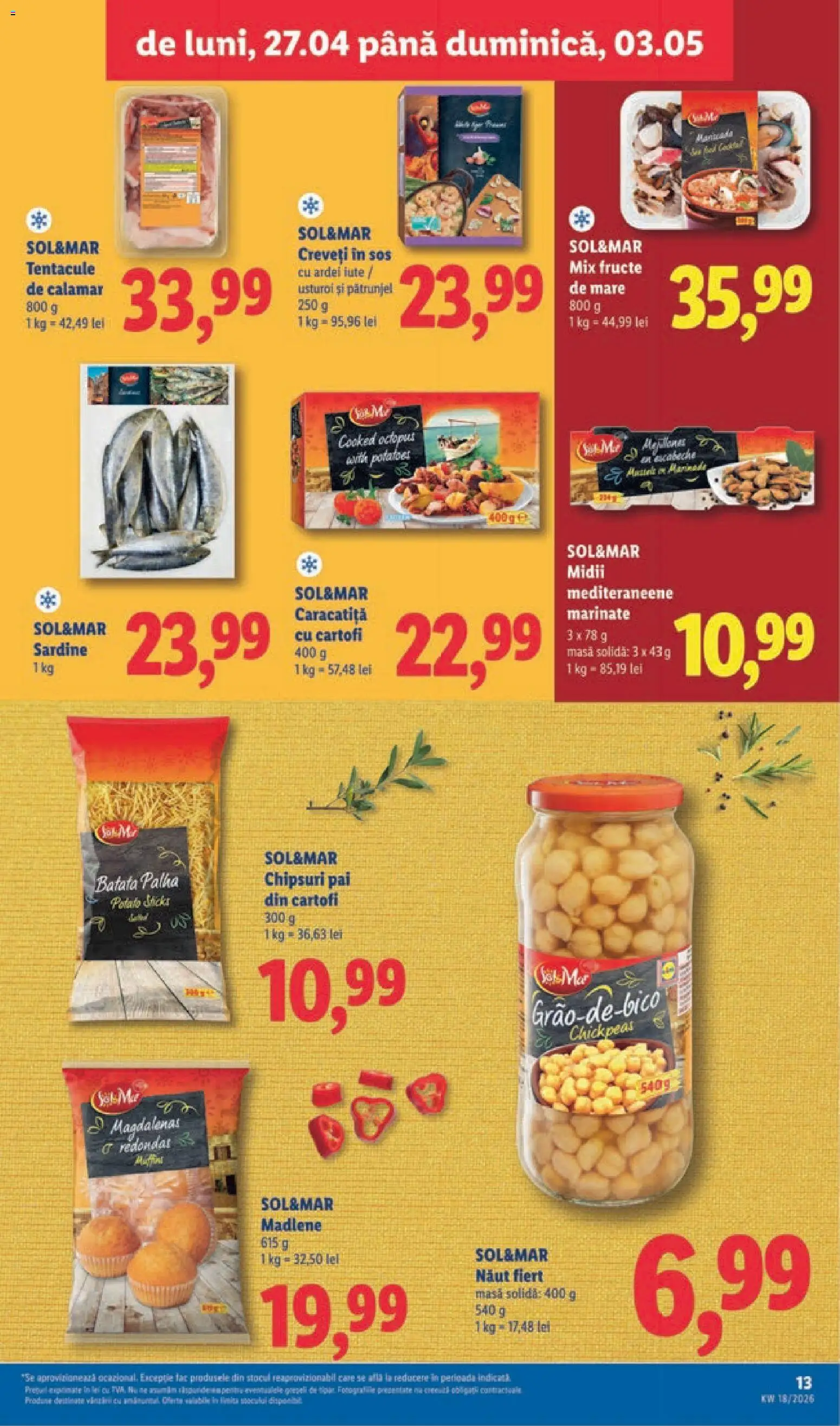 Noul catalog Lidl – valabil de la 27.04.2026 | Pagină: 13 | Produse: Ardei, Mix fructe, Chipsuri, Fructe