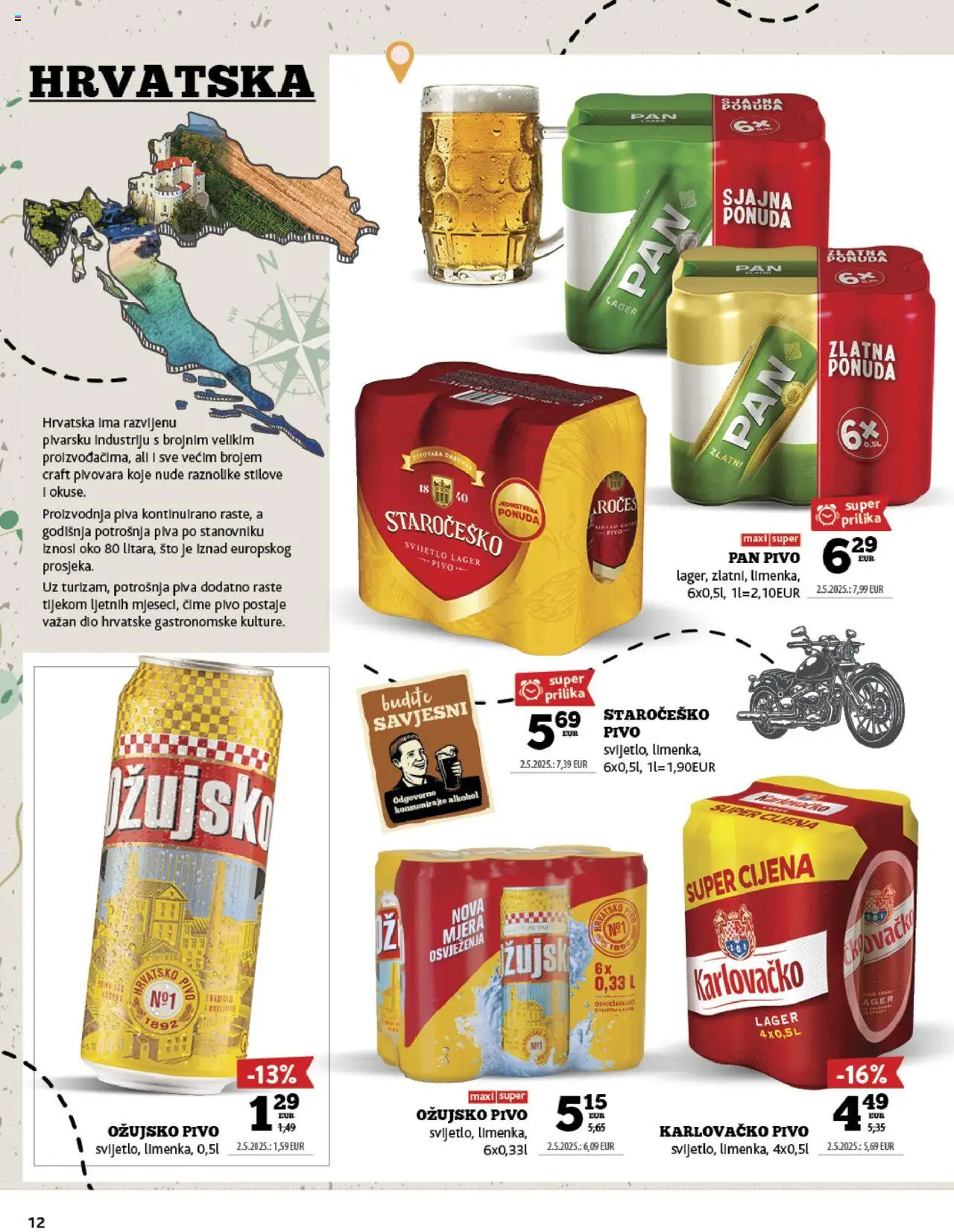 Konzum katalog | vrijedi od 15.09.2025 | Stranica: 12 | Proizvodi: Alkohol, Pivo, Ožujsko, Pan