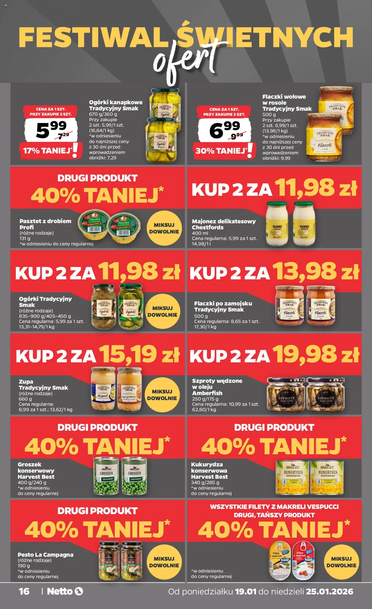 Netto gazetka - Spożywcza od 19.01.2026 | Strona: 16 | Produkty: Kukurydza, Pesto, Zupa, Majonez