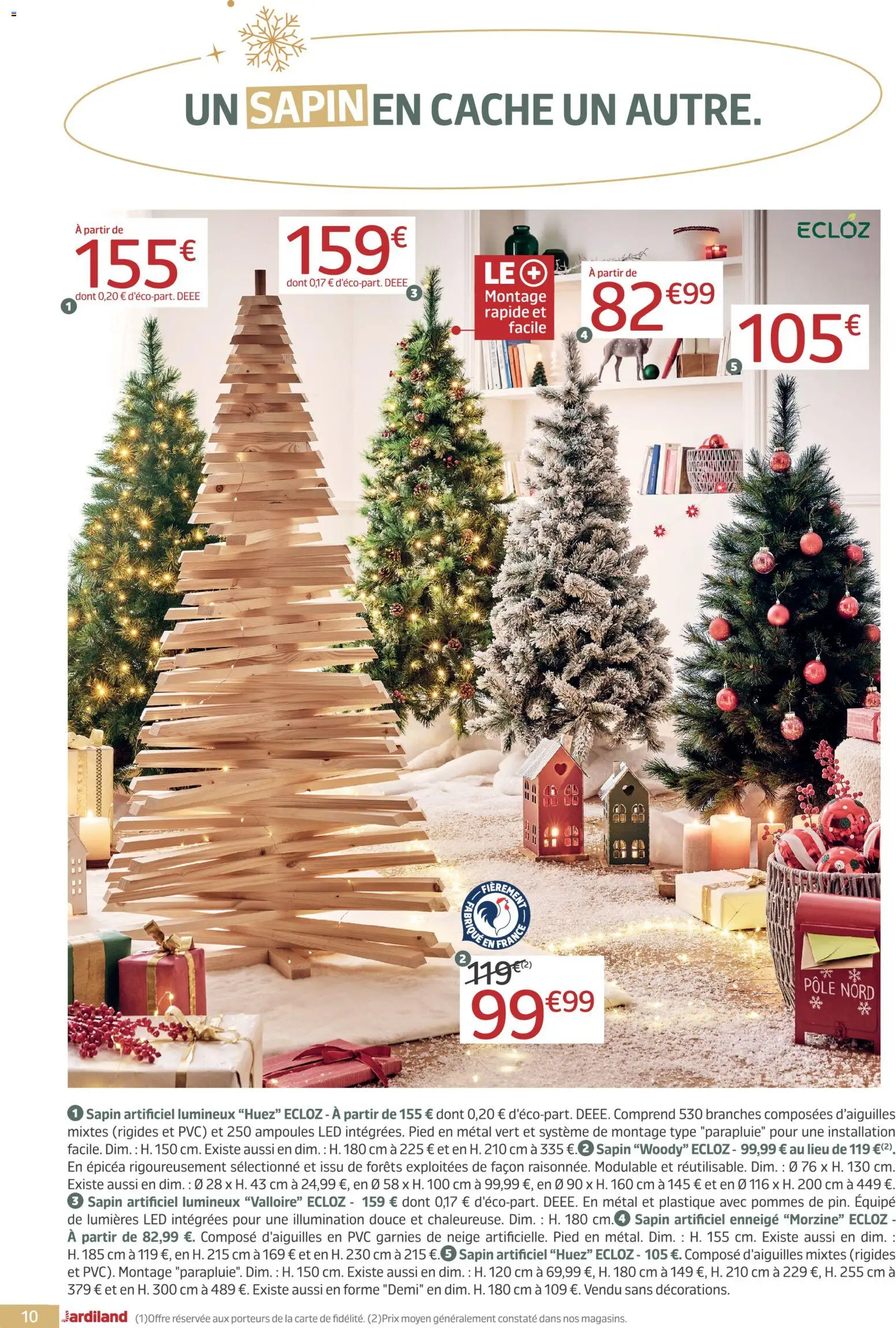 {H1} | Page: 10 | Produits: Sapin artificiel, Pommes, Parapluie