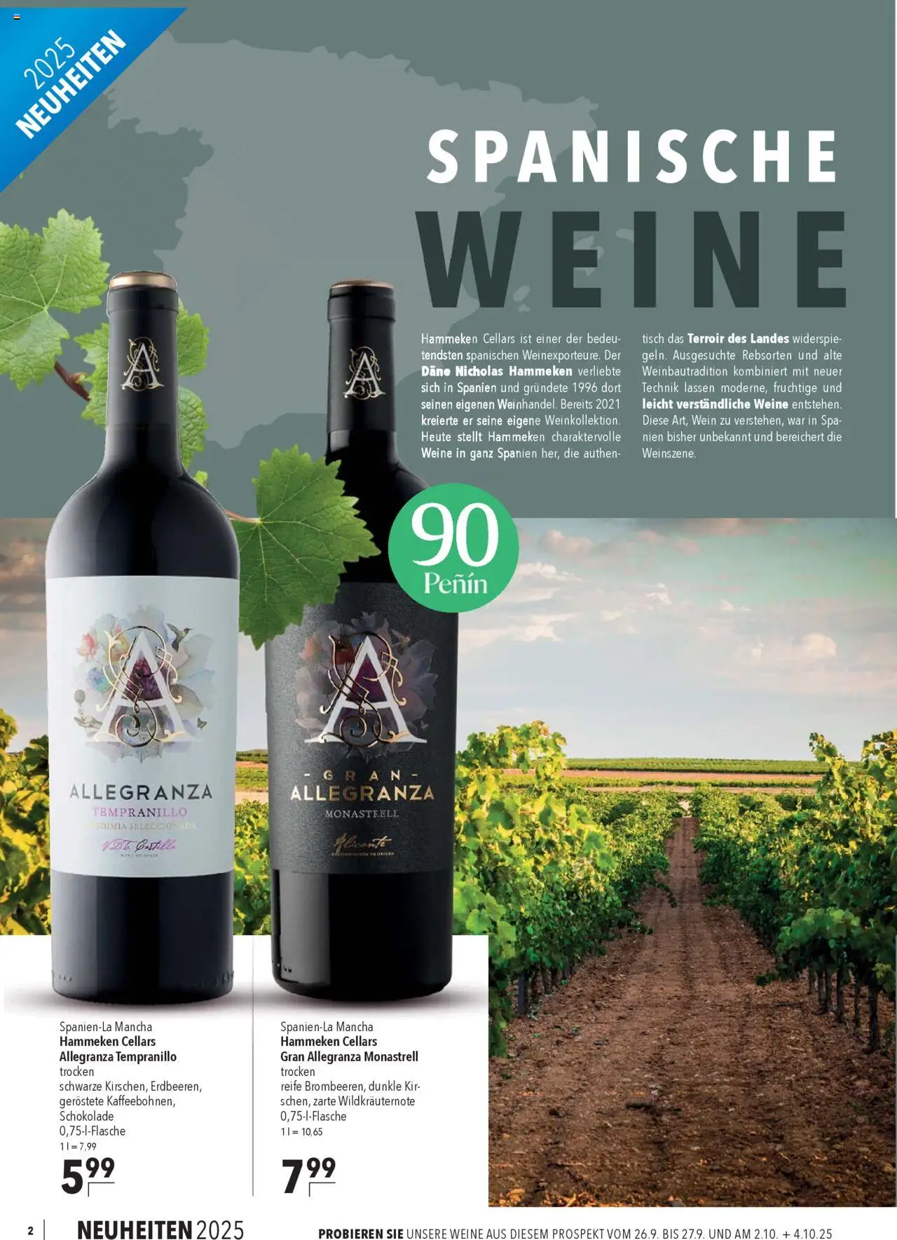 CITTI Markt Weine – gültig ab 24.09.2025 | Seite: 2 | Produkte: Schokolade, Tisch, Wein