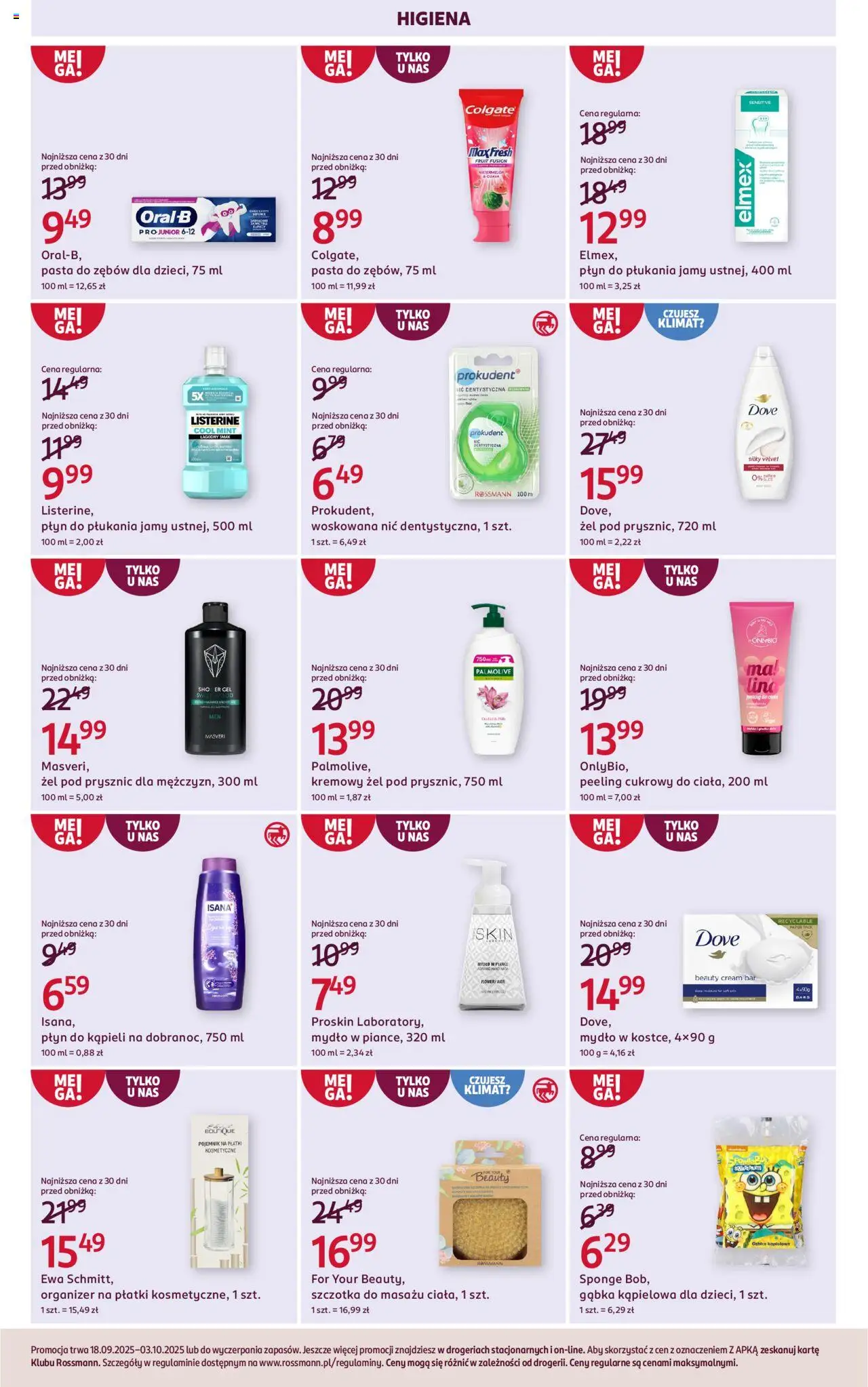 Rossmann Gazetka od 18.09.2025 | Strona: 3 | Produkty: Prysznic, Szczotka, Peeling, Płatki kosmetyczne