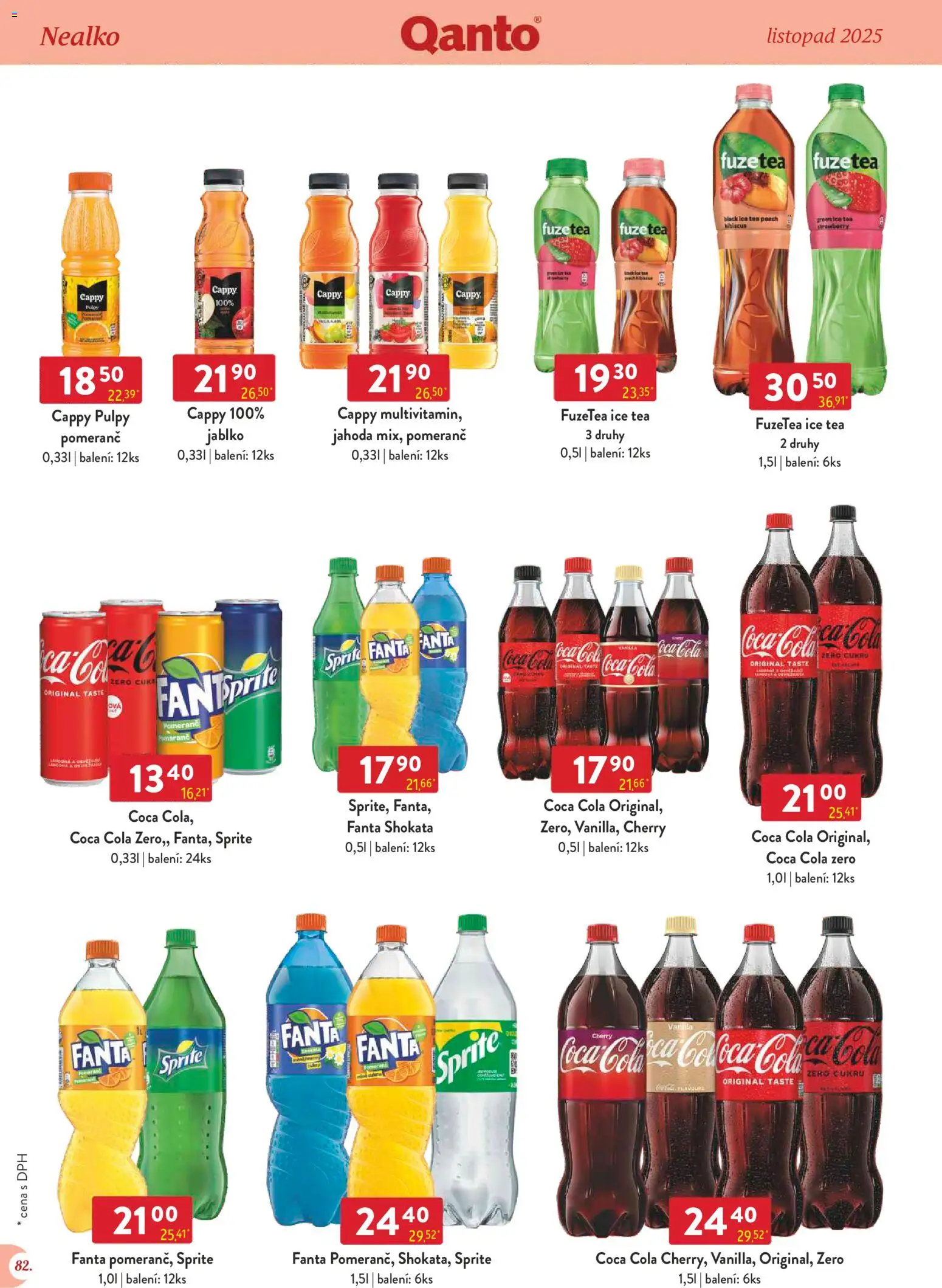 Astur & Qanto - Leták - Velkoobchod 11/2025 od 01.11.2025 | Strana: 82 | Produkty: Fanta, Ice tea, Coca Cola Zero, Cola